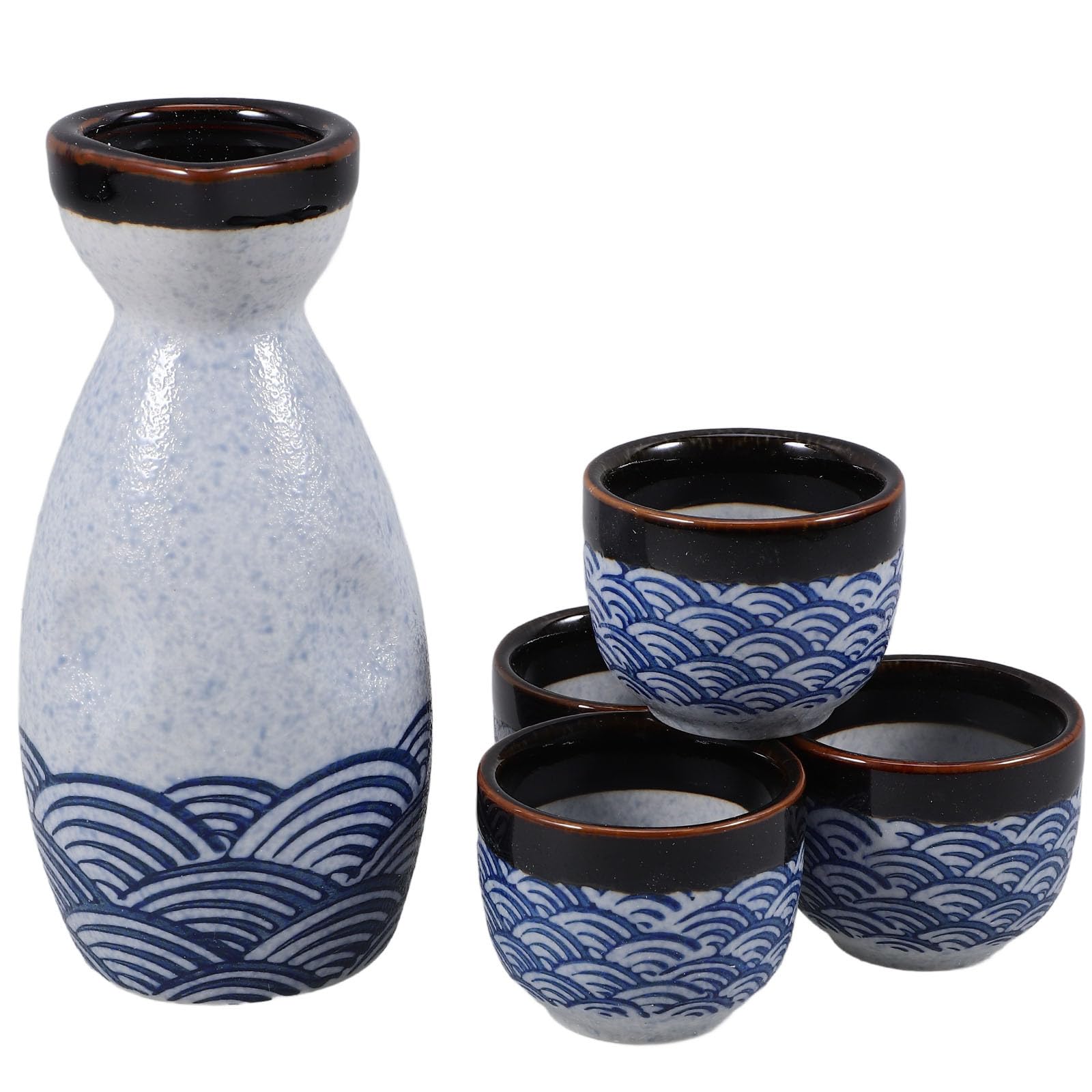 Service à Saké de Style Japonerie, Coupes à Saké en Céramique 35ml