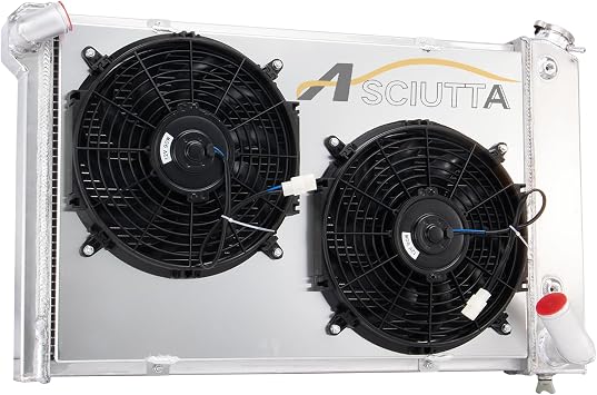 All Aluminum 4 Row Radiator Shroud Fan For 1969 1970 1971 1972 Chevy Corvette 5.7L V8 Small Block with 2 X 12" Fans