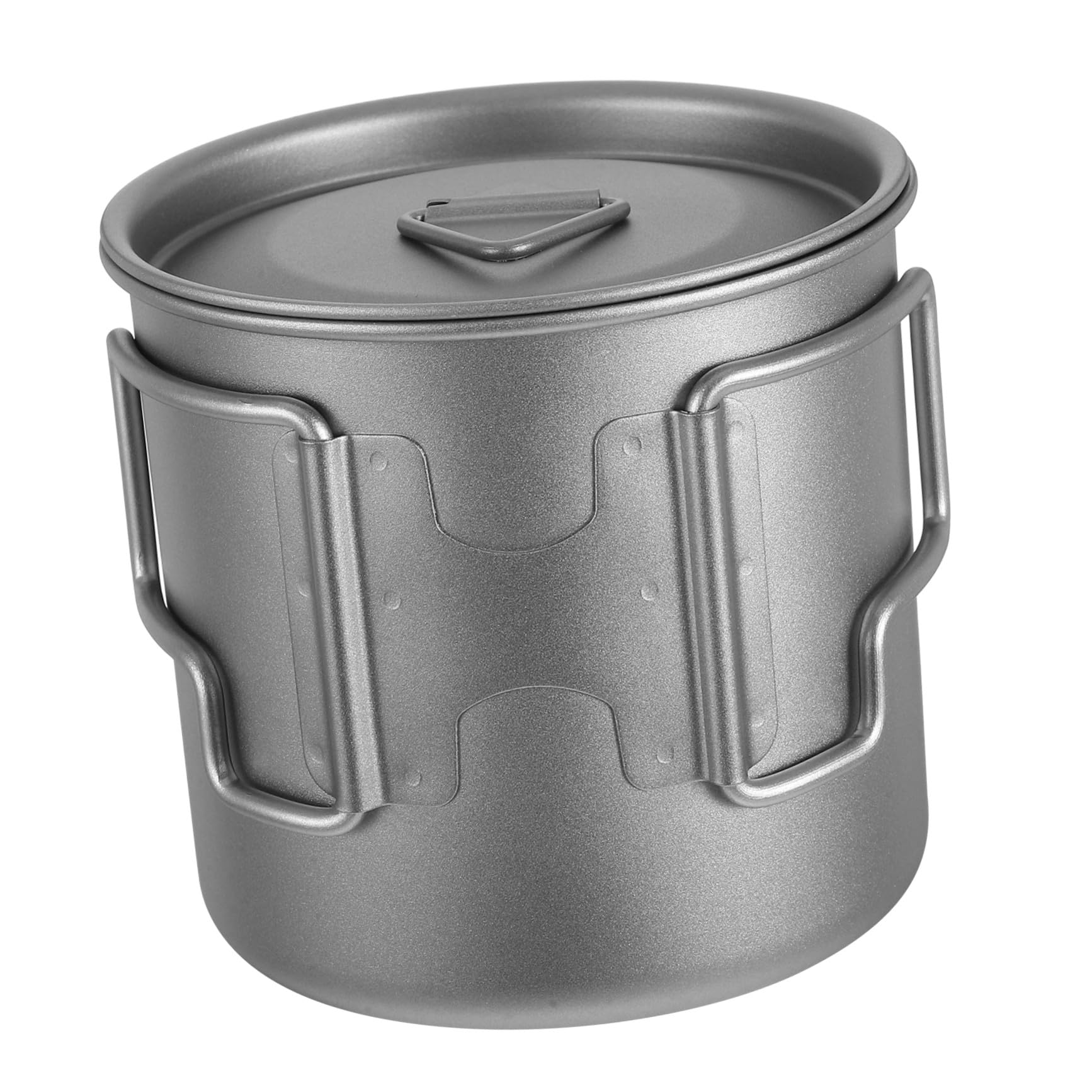 Titanium Trinkbecher mit Deckel Faltbarem Griff Leichter Outdoor Campingbecher Einlagig Robust für Wandern Picknick und Reise