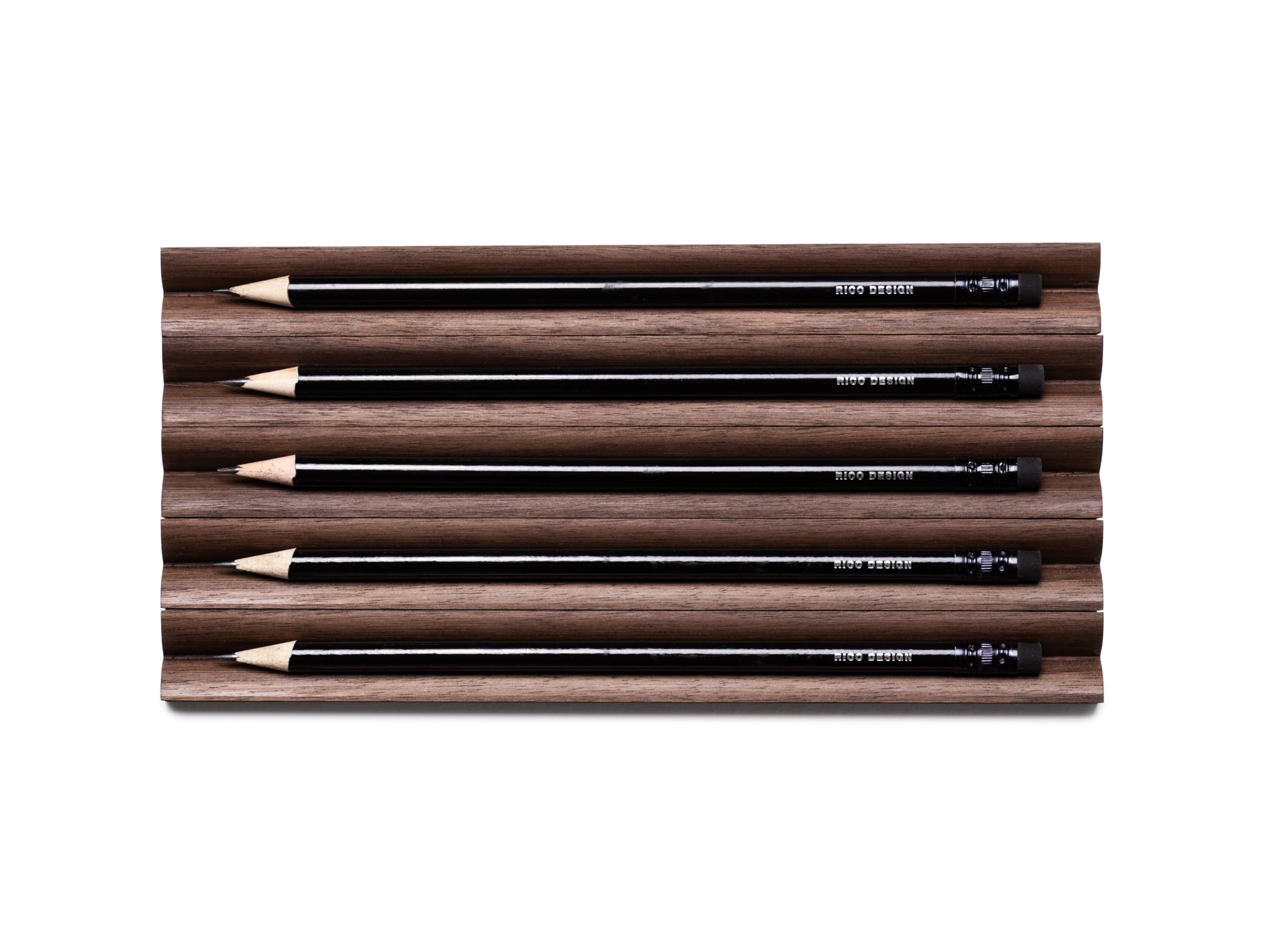 Oakywood - Stifthalter Holz - Stiftständer, Stift Organizer, Pen Display Holder Stand - für Kugelschreiber und Schreibgeräte - Desktop-Organizer für Büro, Schule, Zuhause - 5er-Satz - Walnuss