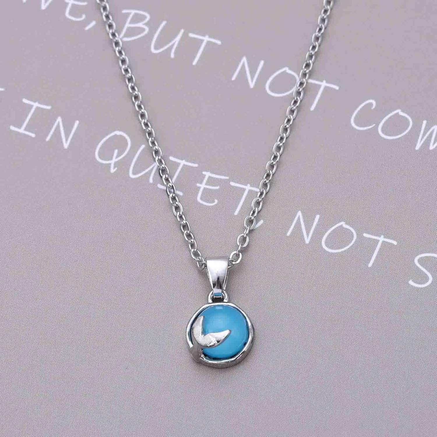 Bohemian Opal Moonstone Choker Vintage Moonstone Necklace Round Birthstone Pendant Necklace Blue Gemstone Mermaid Tail Collar Jewelry for Women - Image 6