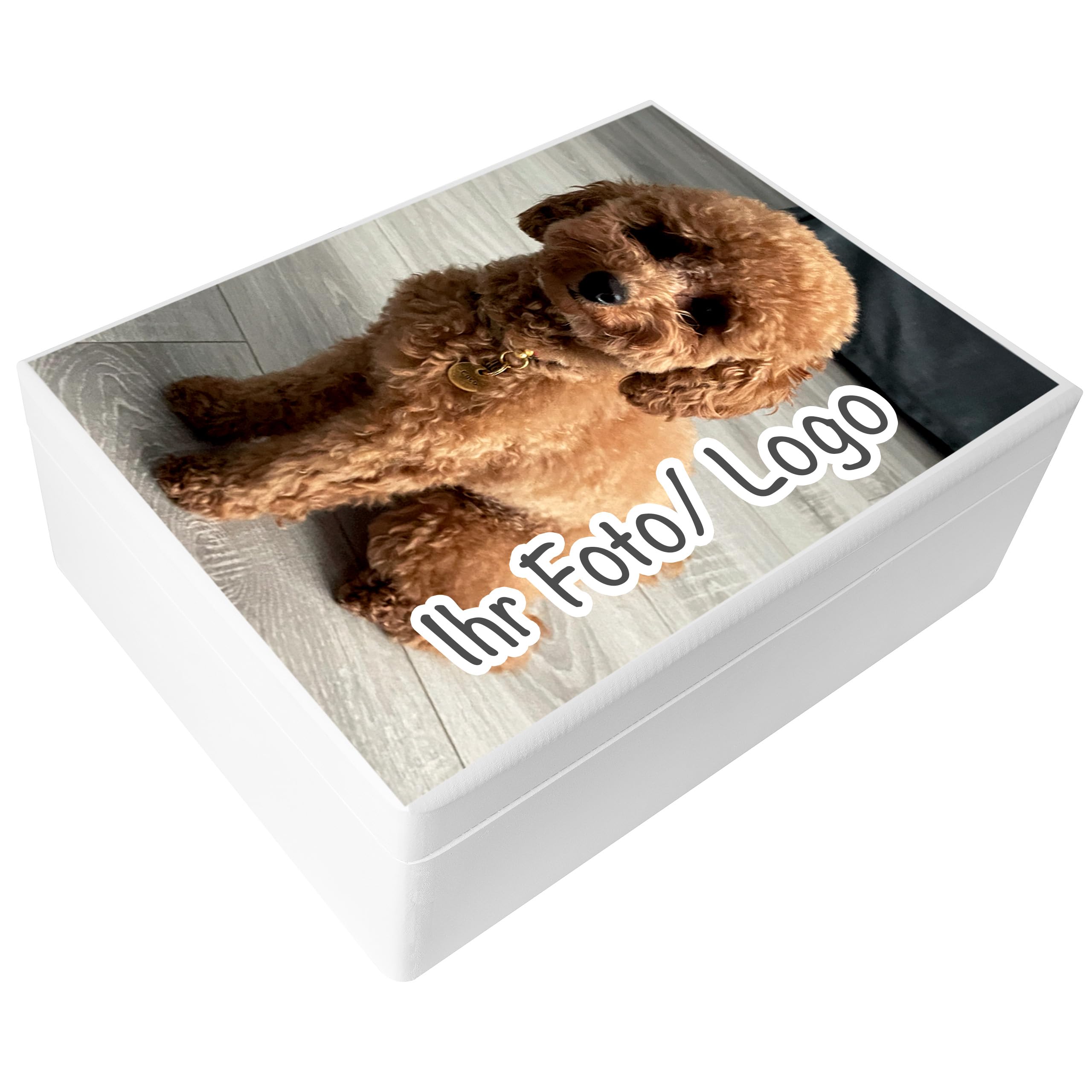 Creative Deco Weiße Personalisiert Geschenke Fotogeschenke Holzkiste | dein Eigenes Foto und Bild Individuelle Geschenk JGA | Geschenkkiste Geschenkbox | Für Frauen, Männer, Paar | 40 x 30 x 14 cm