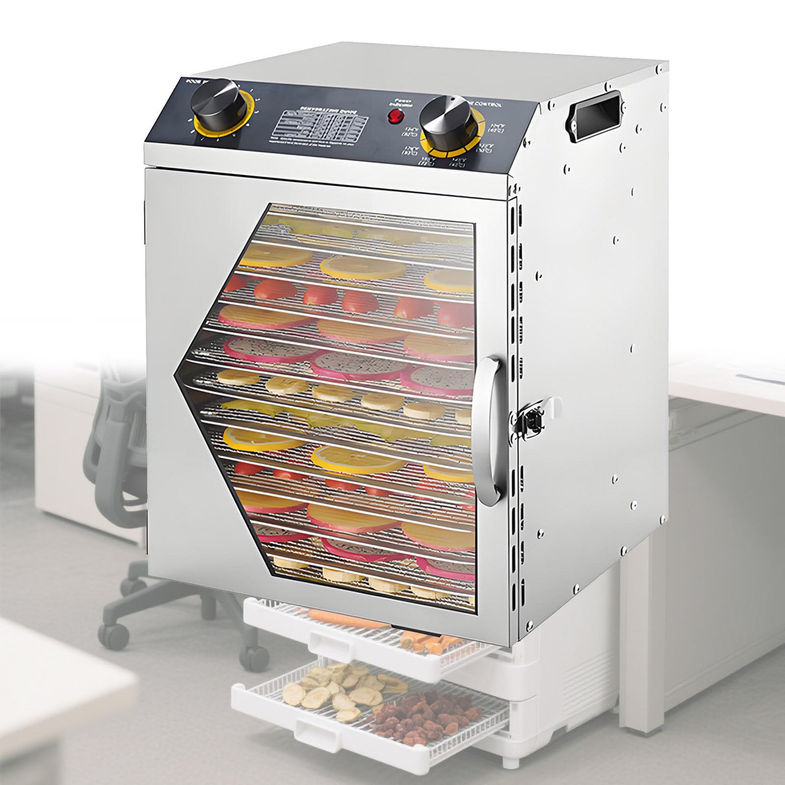 Deshidratador De Alimentos Eléctrico De Gran Capacidad, Máquina Multifuncional para Frutas Secas, Laminado De Acero Inoxidable De 18 Capas, 12.º Piso