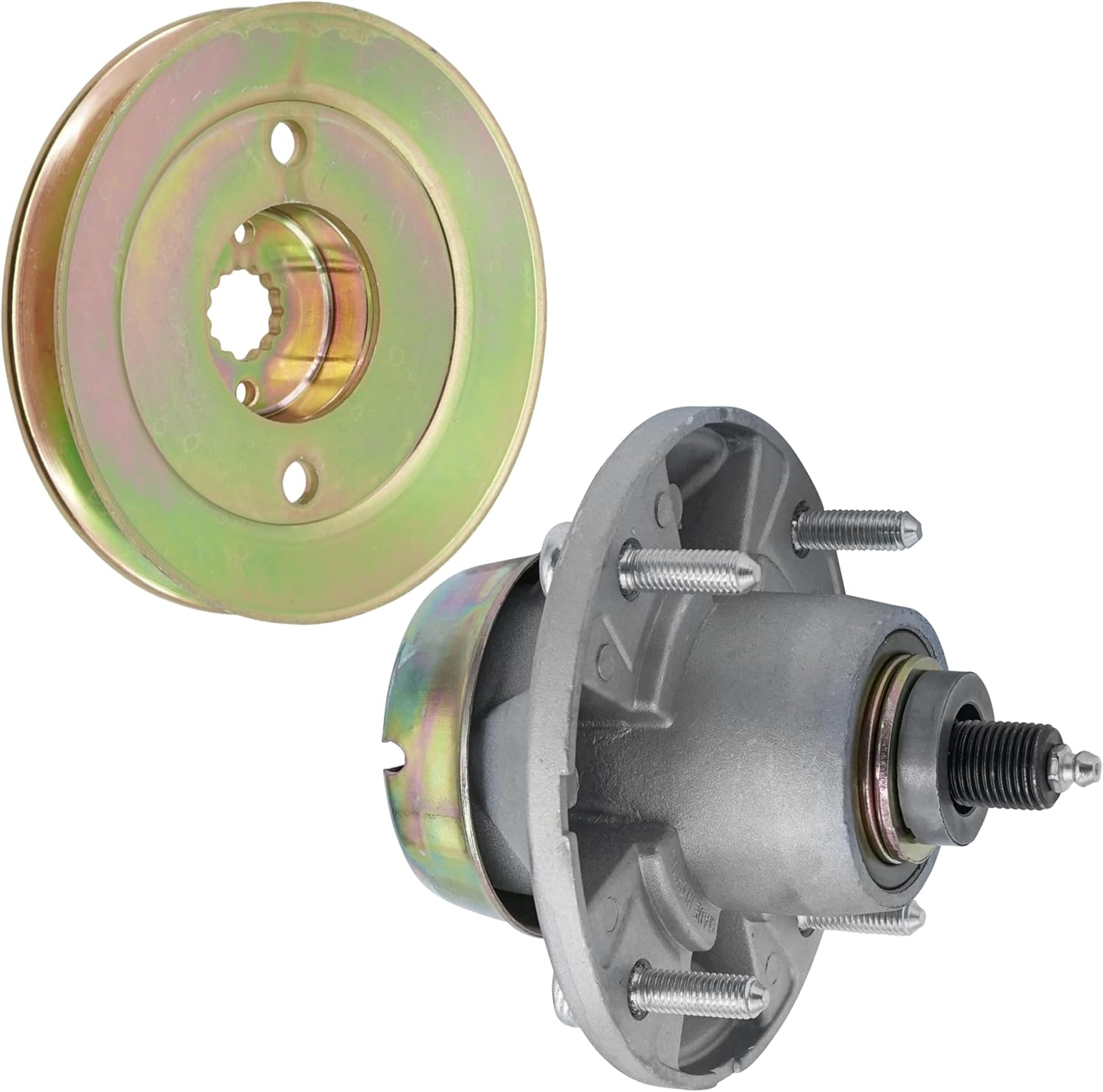 Caltric Spindle Assembly with Pulley Deck 48" 54" Compatible with John Deere Z425 Z435 Z445