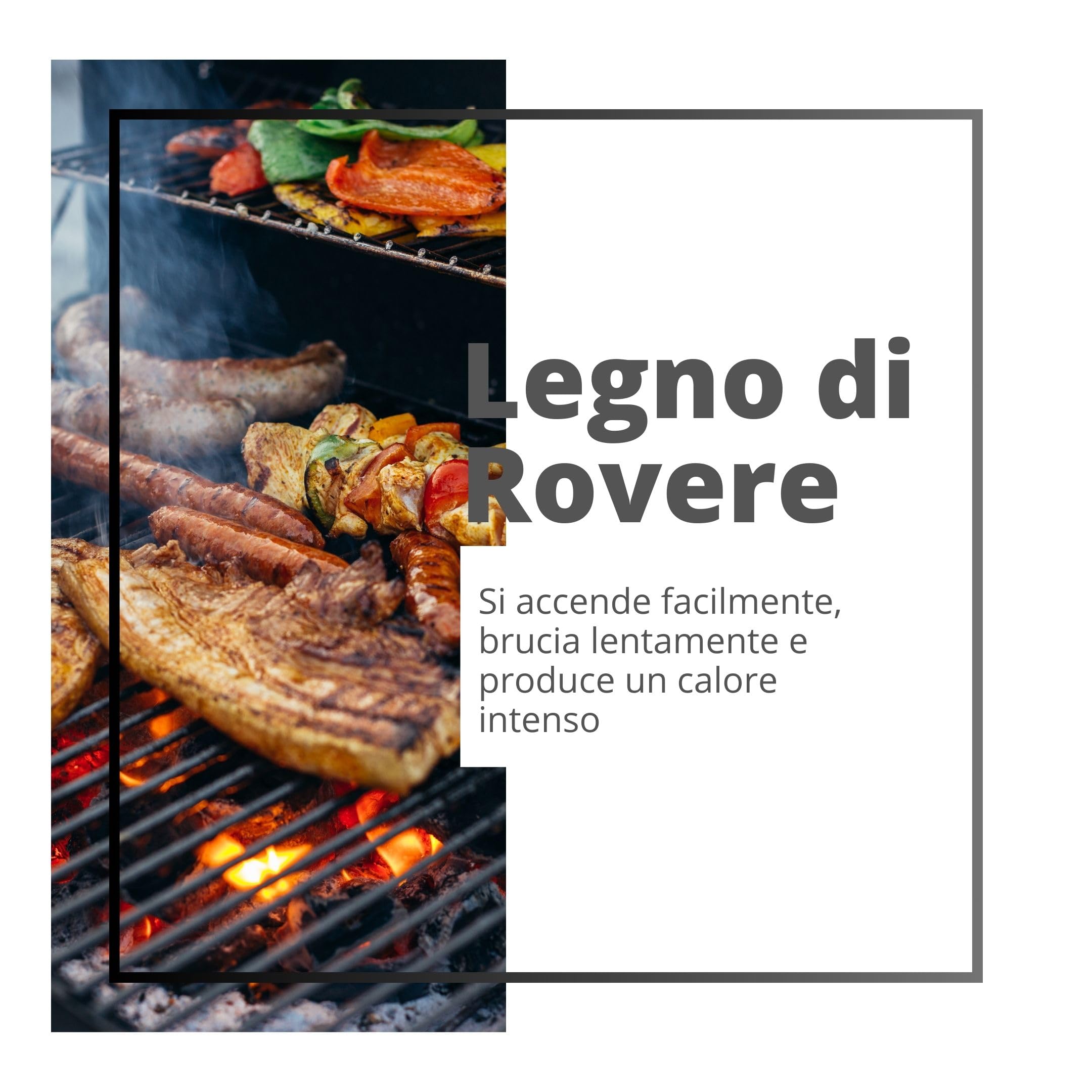 Cubetti di Legno di Rovere per BBQ e Griglia a Legna, Sacco di Juta da 5 kg, ~180 Pezzi, Legna 100% Naturale, Fiamma Intensa e Duratura (2 SACCHI, 360 Cubetti, 10KG)