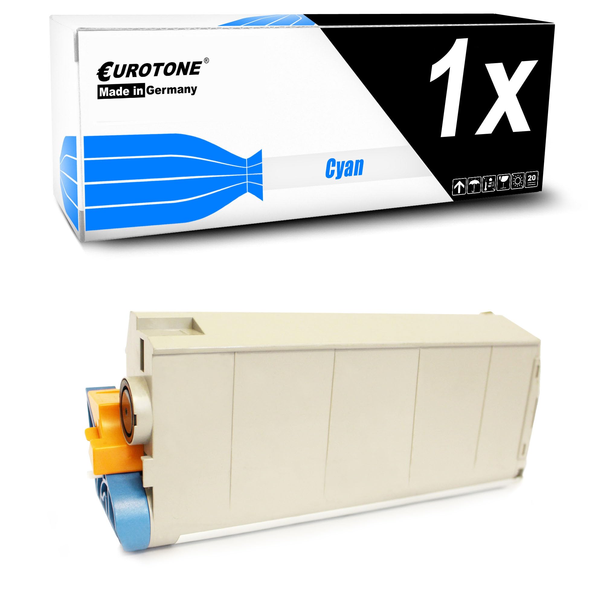 Toner cyan Eurotone 46507615 haute capacité compatible Oki C712 - 8