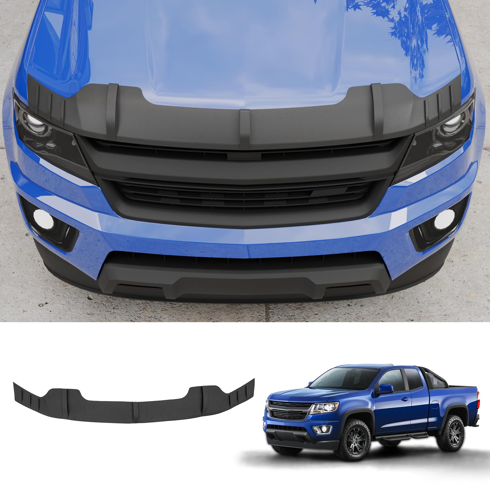 Hood Protector Compatible with 2015-2022 Chevrolet Colorado TPE Hood Shield Hood Deflector Hood Guard for 2021 Chevy Colorado Accessories