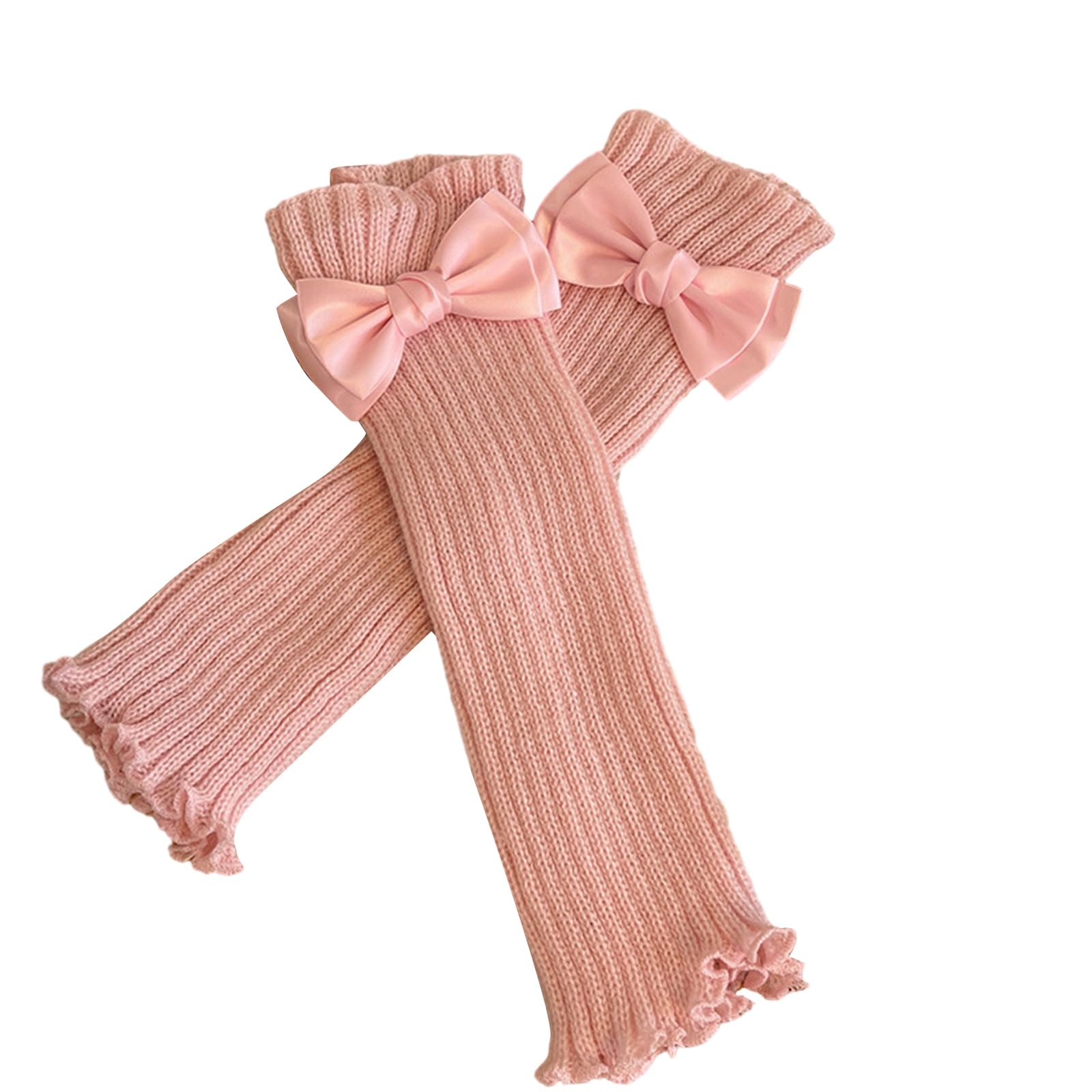1 paio di scaldamuscoli con fiocco per bambini lavorati a maglia calzini alla moda allentati maniche per gambe alla moda per uso quotidiano bambini sciolti