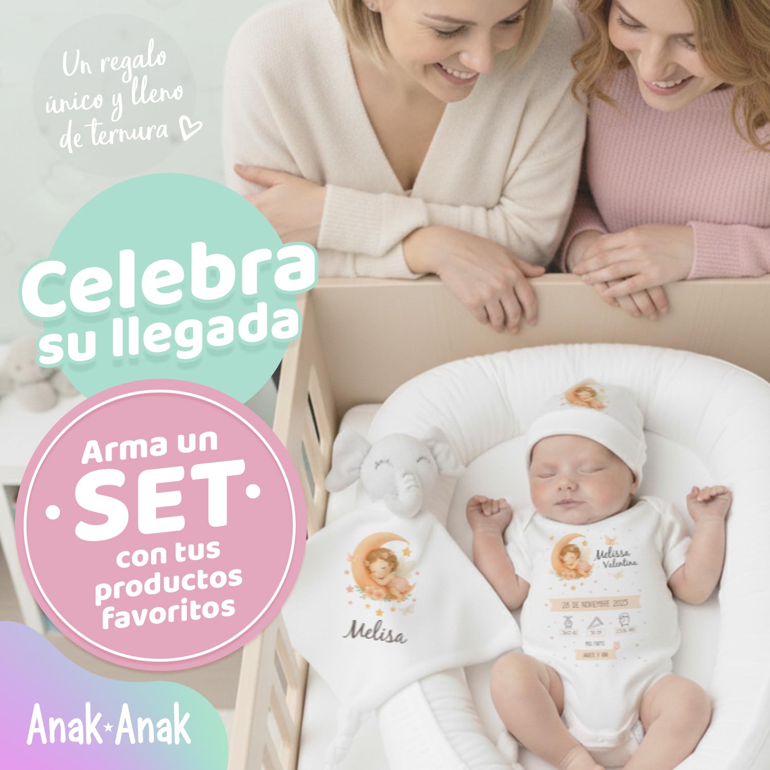 Anak Anak Doudou Hada Niña Personalizado con Nombre del Bebé – Manta de Apego Suave de Felpa Doble Capa –Regalo Baby Shower – Primeros Meses del Recién Nacido