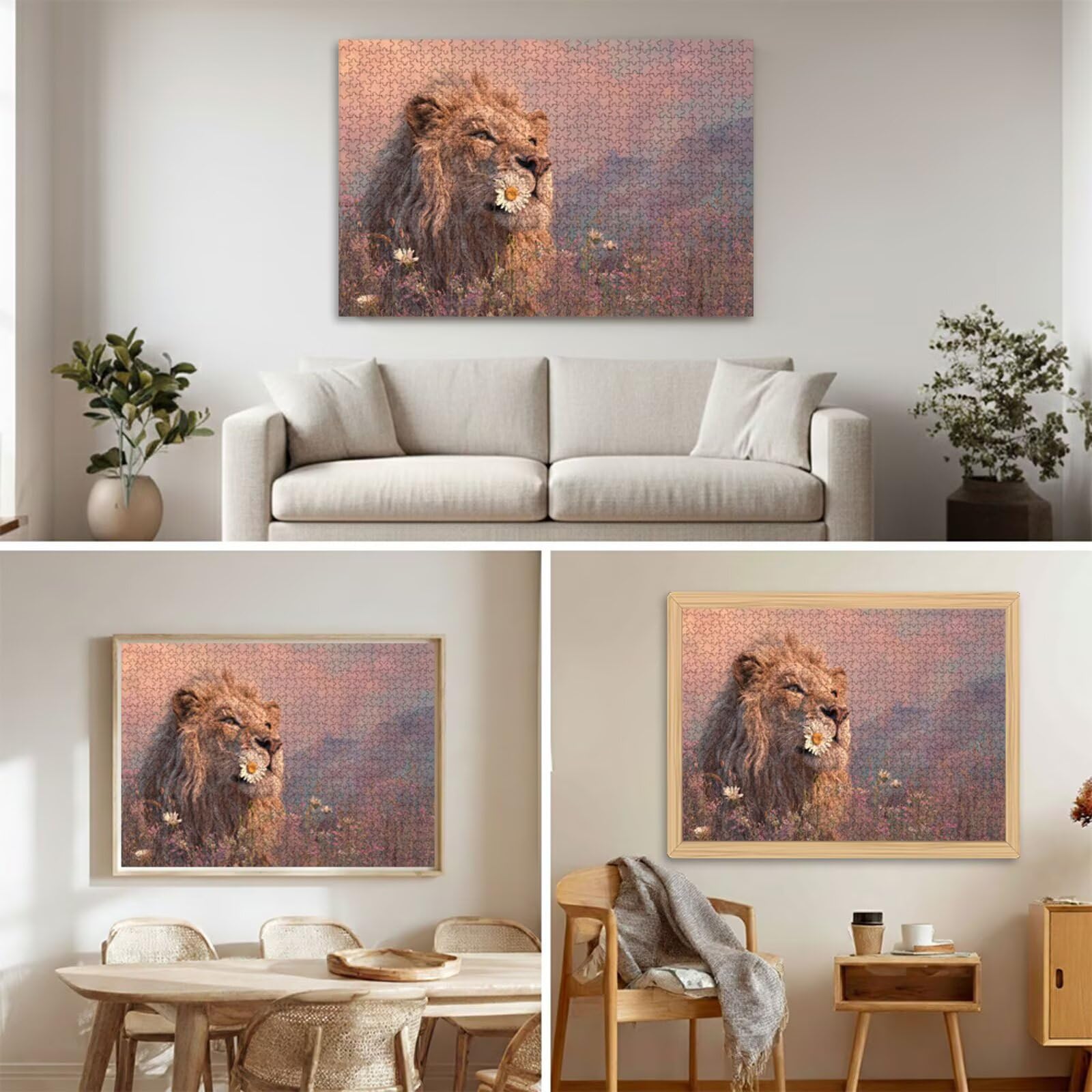 4000 Pezzi Puzzle Adulti - Leone & Margherita - Fabbricazione in Legno Robusto (Forma Classica) - Decorazione Murale con Poster - Prodotto Riservato ad Adulti e 14 Anni in Su (147x105cm) P3#468