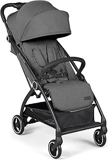 Ickle Bubba Aries Autofold Stroller - Feather-Light Design, Multi-Position Recline, and Handy Auto-Fold Mechanism (Graphite Grey)