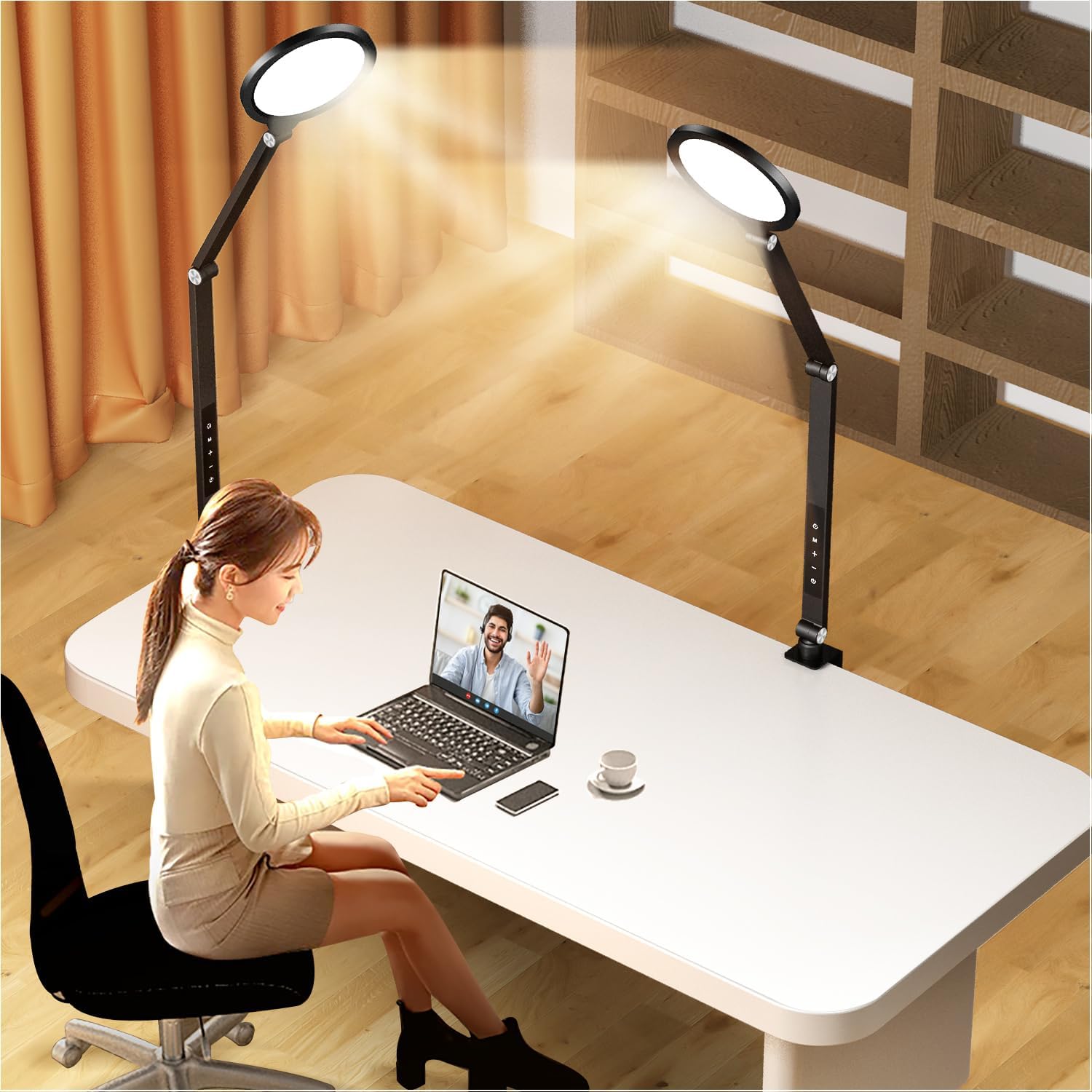 Weilisi 10.2" Desk Ring Light with Stand for Zoom Meetings