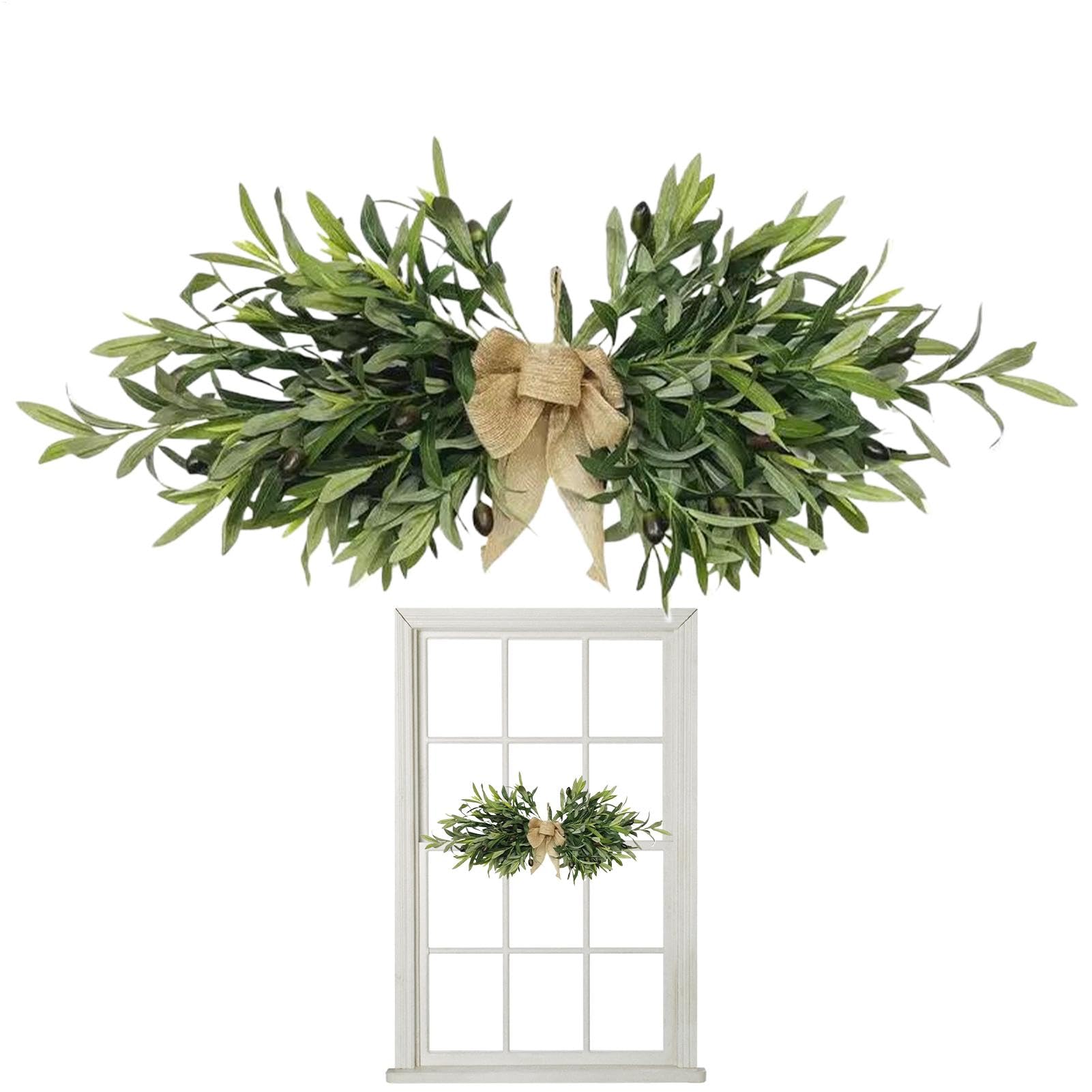 Couronne d'olive 60cm pour porte d'entrée et décoration murale quatre saisons