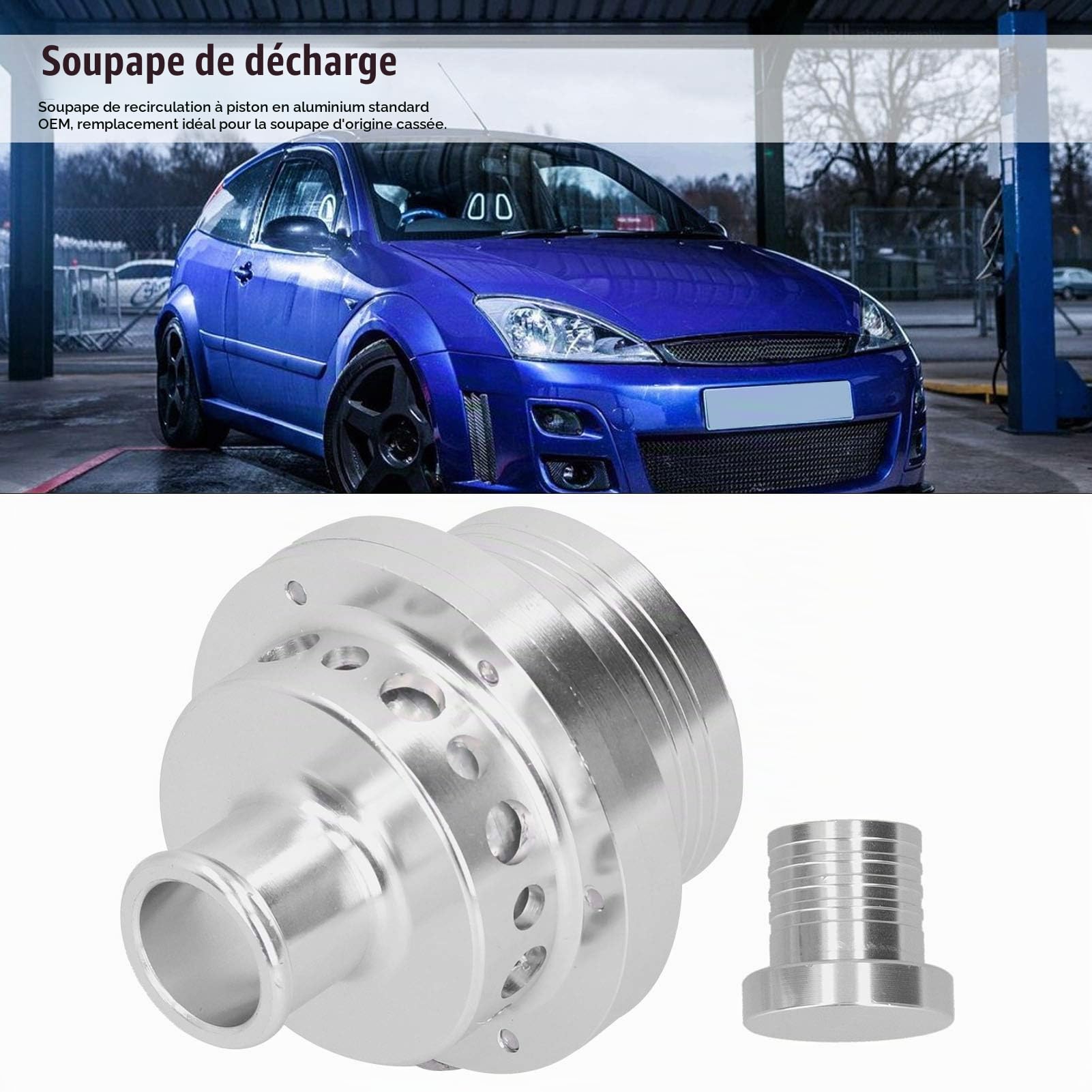 Aramox 25mm Universal Turbine Dump Voiture Blow Off Valve Atmospheric BOV Valve Dump BOV Fit pour Focus RS MK1/Escort Cosworth/Sierra Cosworth(Argent)