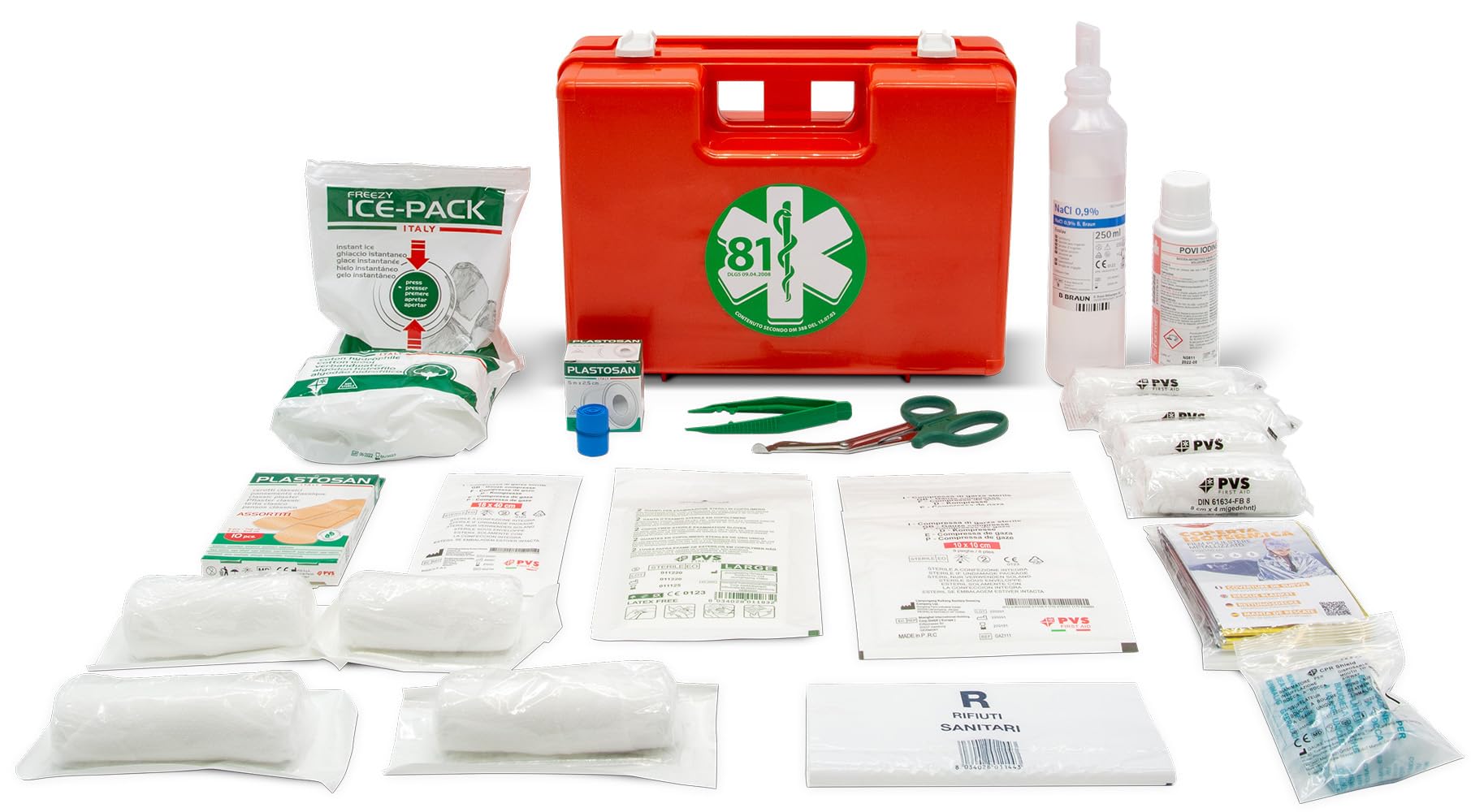 Valigetta di Pronto Soccorso attacco a parete ART. 3 DPP 25 ALTO ADIGE fino a due persone con divisori interni SAFARI 282x220x112 mm