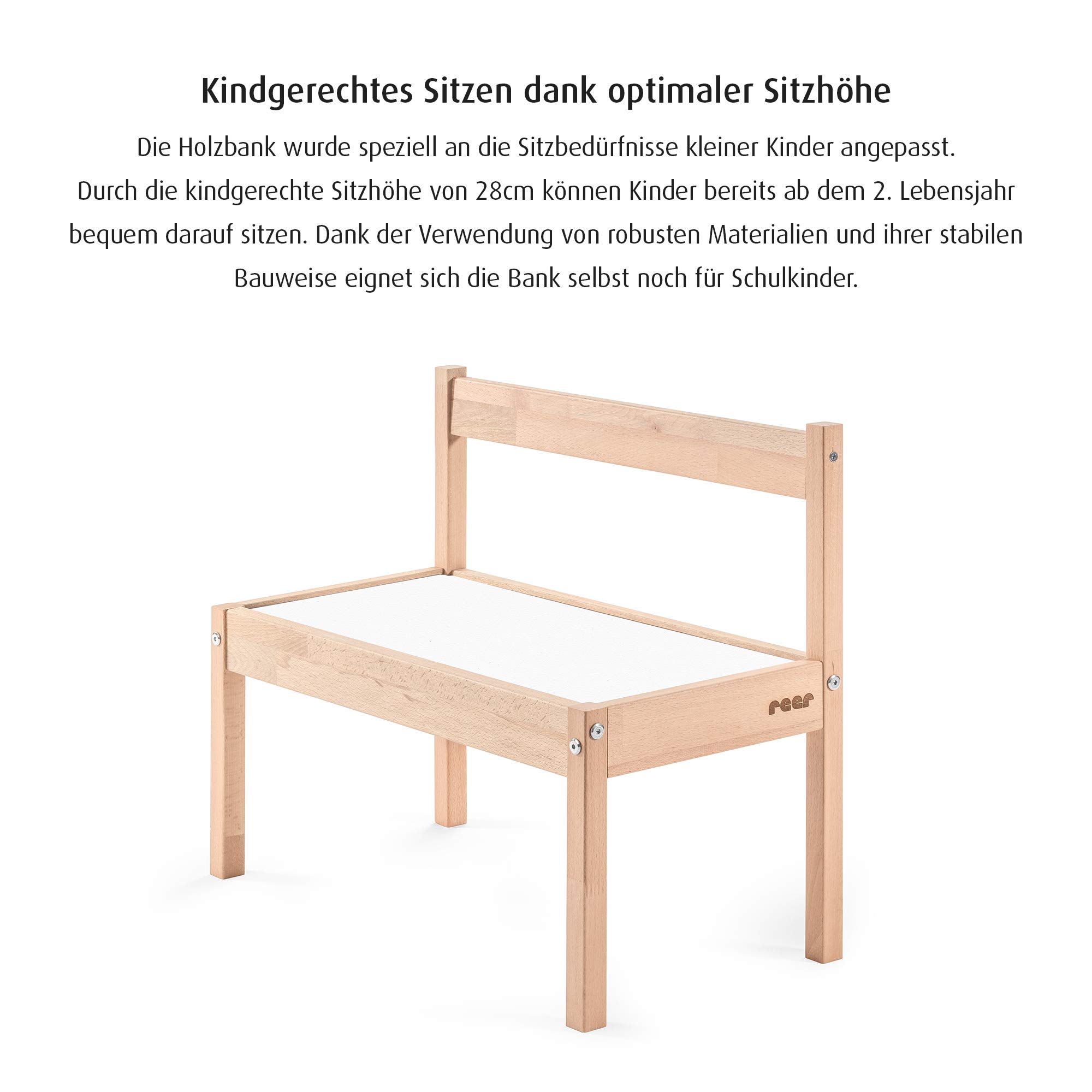 reer Playtime Kindersitzbank - Die Sitzbank fürs Kinderzimmer, Weiß