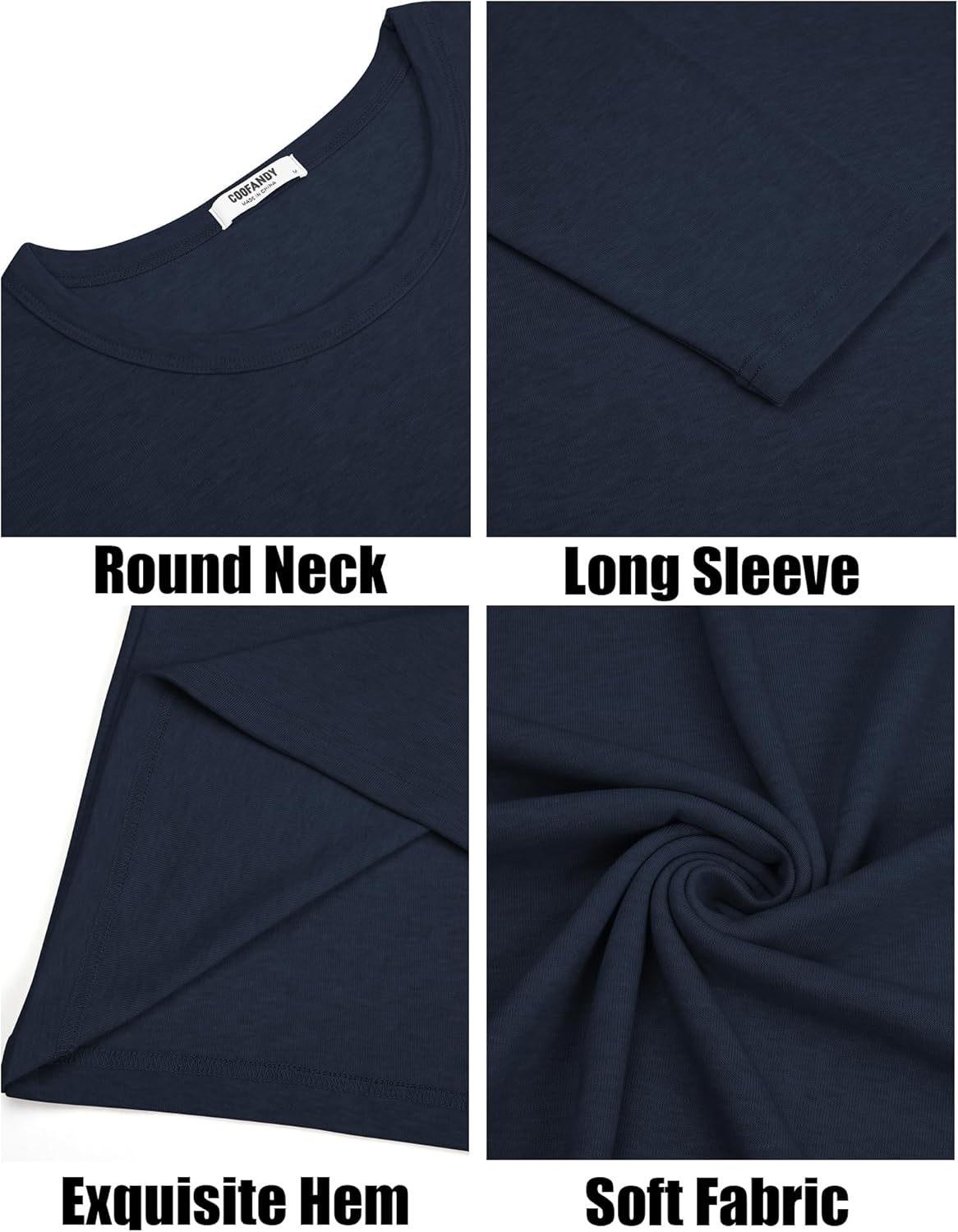 COOFANDY Men's Long Sleeve Tee Shirts Crew Neck T Shirt Solid Casual Basic Tees Soft Stretch T-Shirts - Image 6