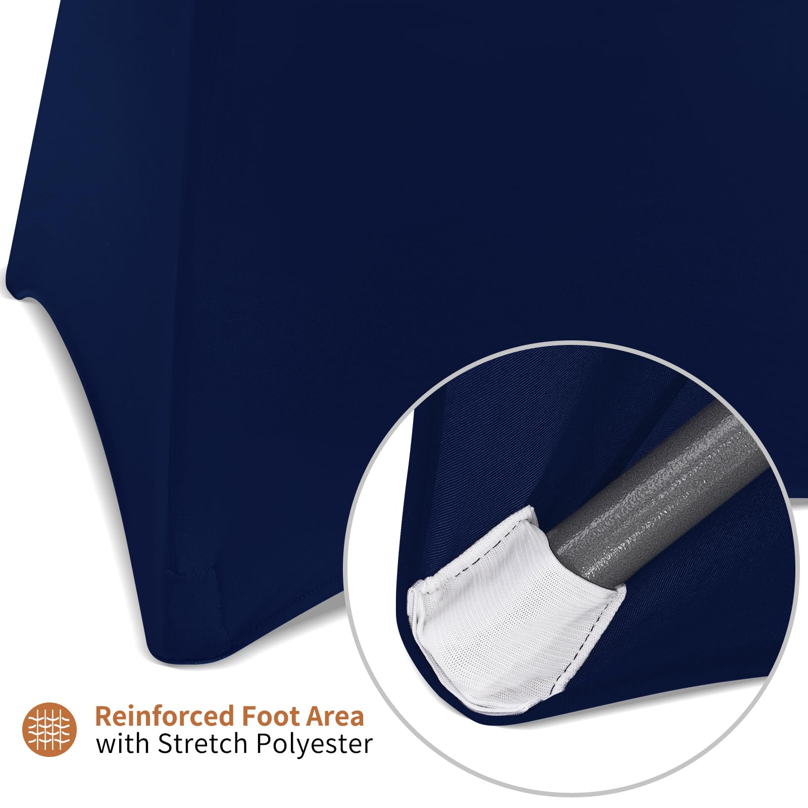 Showgeous Lot de 4 Housse pour Table Haute de Bistrot Ø 80-85 cm,Nappe Cocktail Ronde Blanc, Housse de Table de Cocktail Extensible en Spandex pour Table de Banquet de Cocktail de Mariage(Bleu Marine)