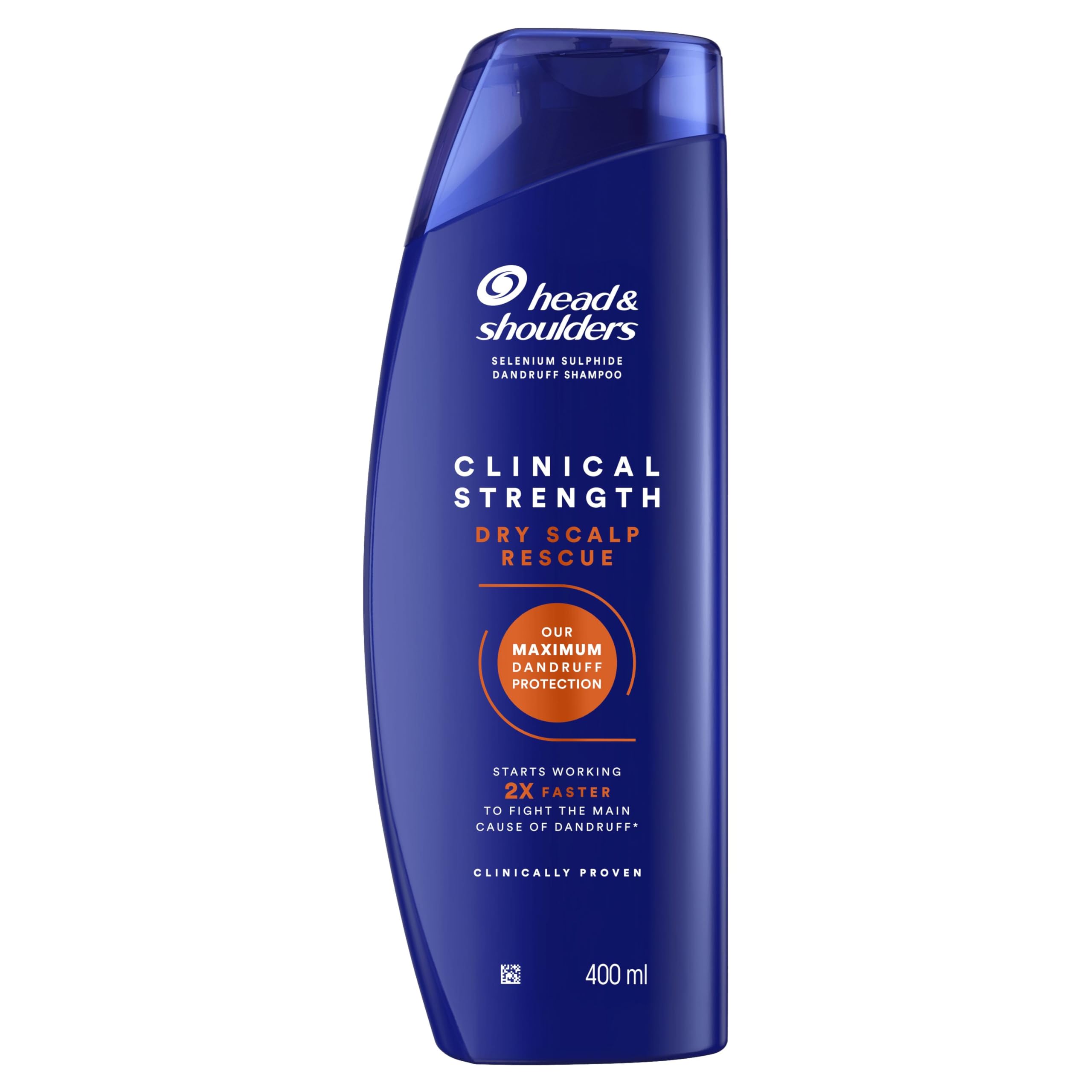 Champú anticaspa Head & Shoulders Dry Scalp Rescue 400ml con Sulfuro de Selenio, Fuerza Clínica. Combate la Caspa Persistente y el Cuero Cabelludo Seco, con Mosa Mint