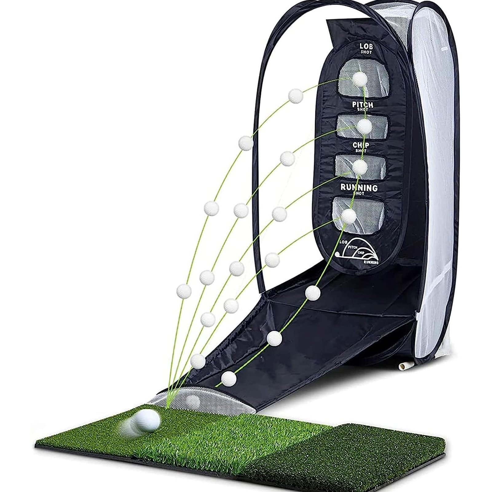 Filet de golf pop-up avec 2 cibles pour entrainement au swing à la maison