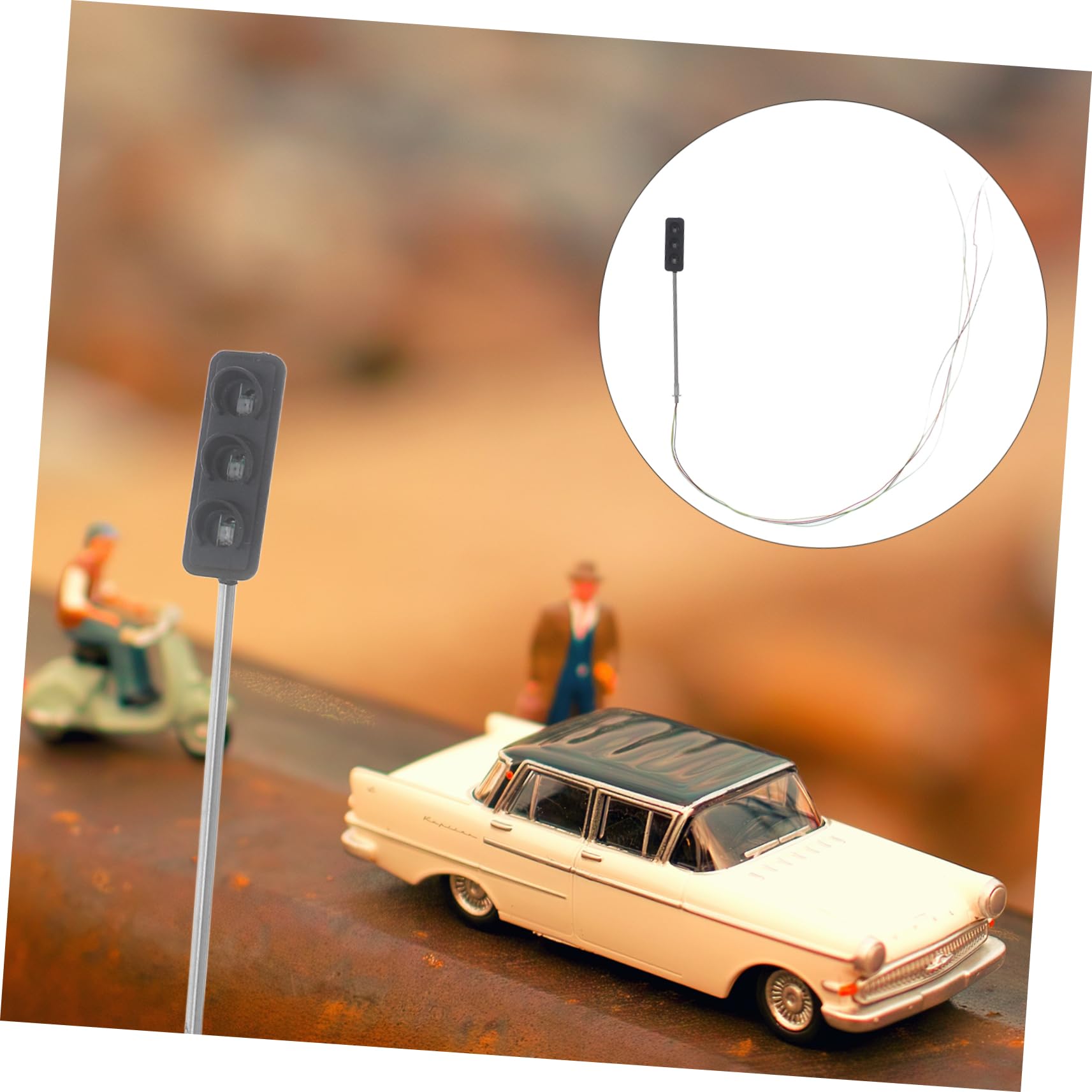 DECHOUS Traffic Light Model Railways Sand Building for Traffic Light Micro Landscape Light Ornaments Mini Traffic Lamp Decor Green-Yellow-red Lamp Model Black Aluminum Alloy