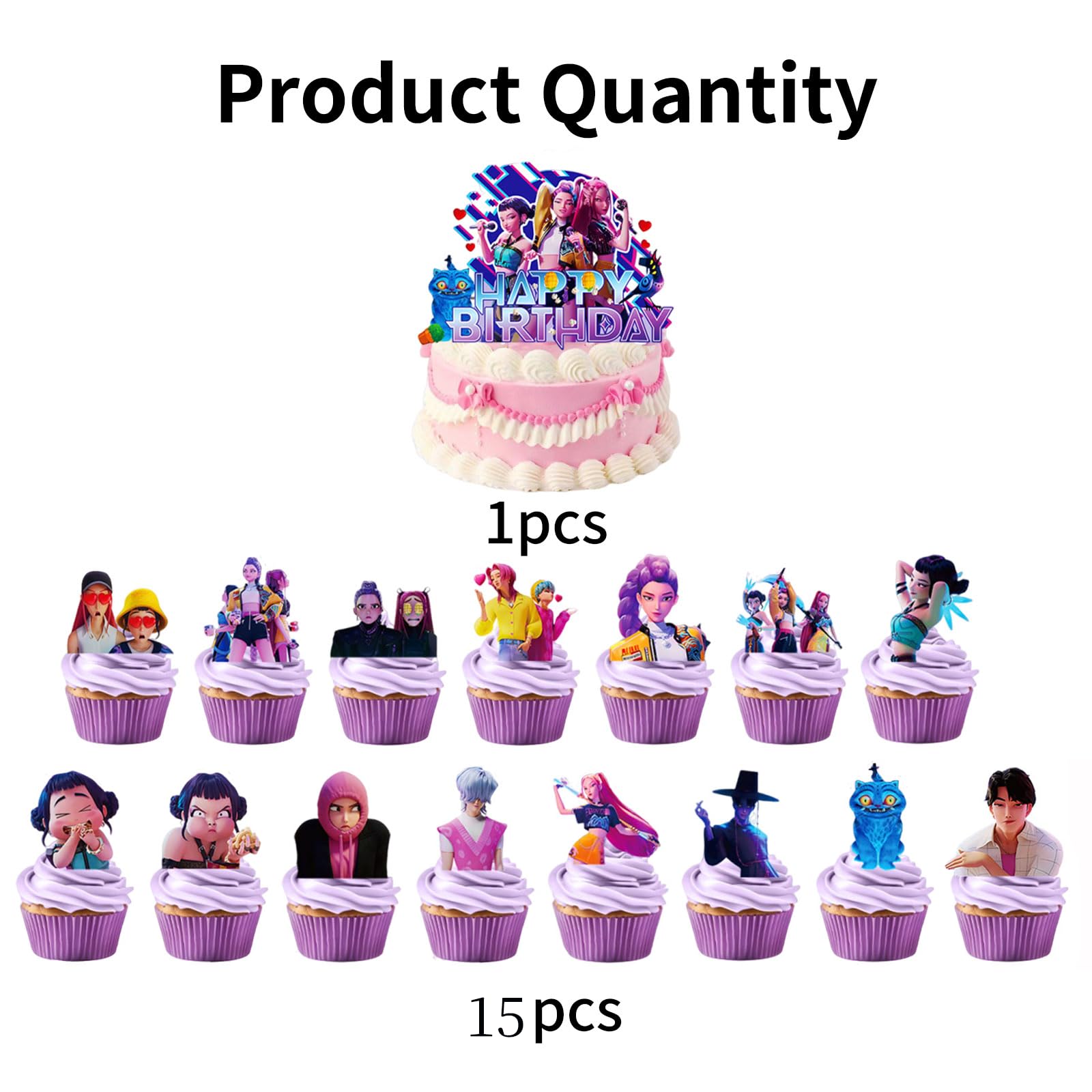 Cute Anime Cake Decorations - Birthday Party Supplies -4