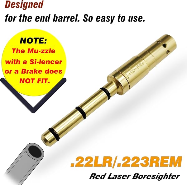 BOOLIT EYE Special Laser Boresighter End Barrel Laser Bore Sight Accurately and Easy to Fit Revolvers Pistols Rifle and Air Guns - 2
