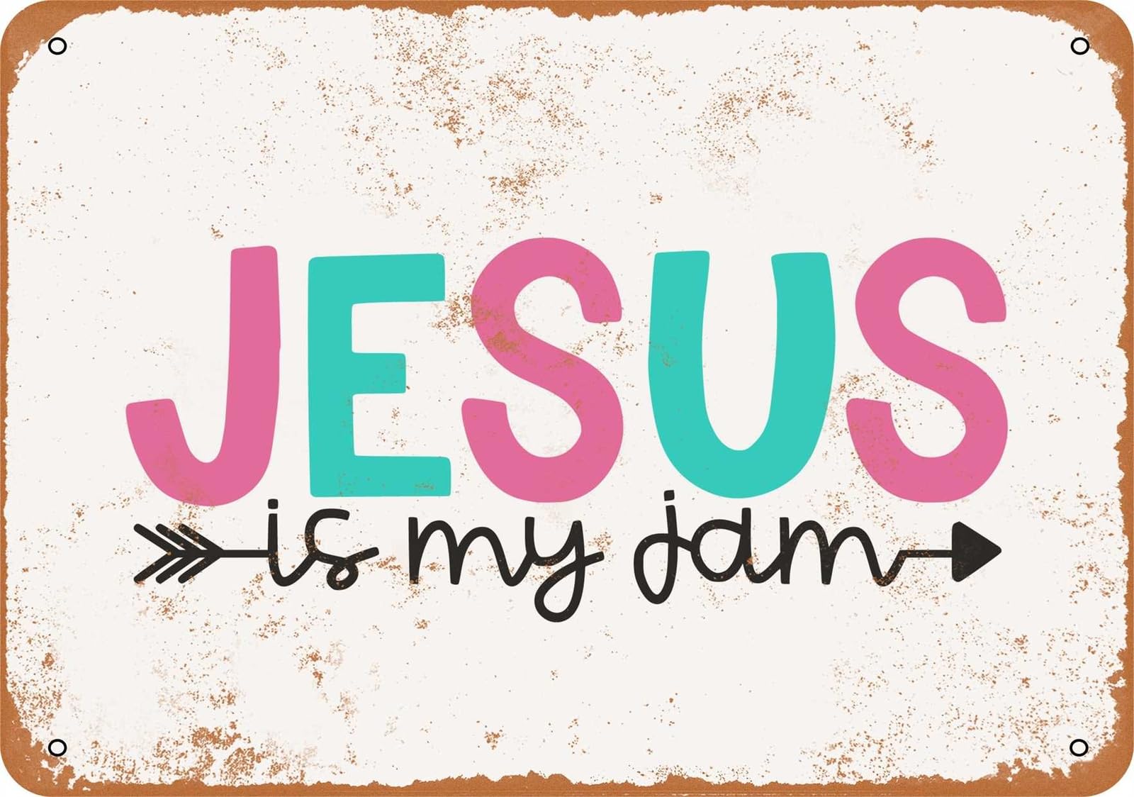 Miaomansenstore Metal Sign - Jesus Is My Jam - Vintage Look Home Decor