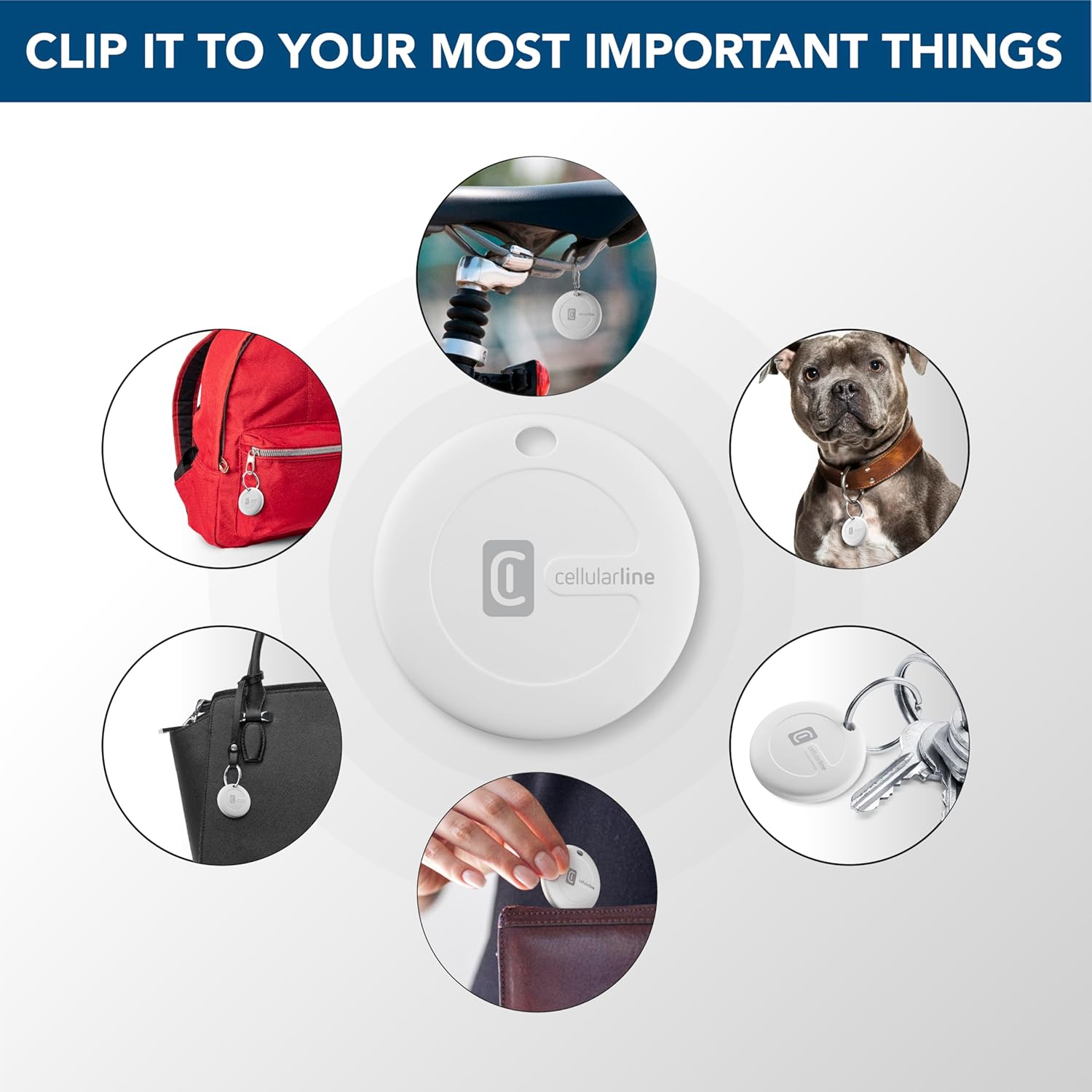 Cellularline TRACY – Localizador de objetos compatible con Apple iOS Find My – Batería reemplazable (Duración 1 año) – Resistente al polvo y al agua hasta 1m de profundidad – Pack con 2 TRACY – Blanco 7