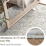 JINCHAN Rug rond 6ft Zone Rug Taupe Ancien tapis de sol Cuisine Intérieur mince Floral Imprimer Circle Rug 6' Round Retro Accent Farmhouse Non Slip Salle à manger Salon Chambre Bureau