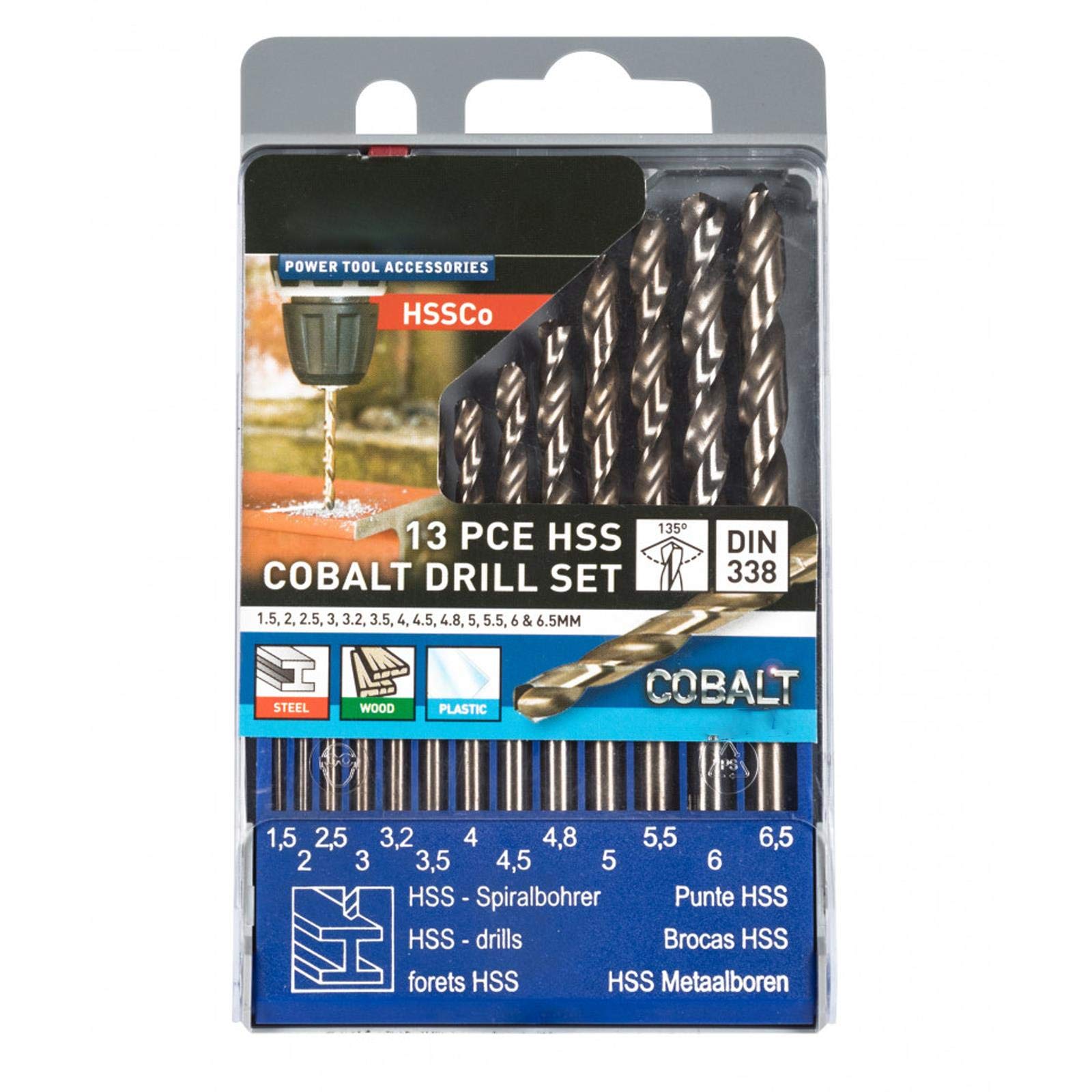 Bluespot 20341 13 Piece Fully Ground 5% Cobalt Drills (1.5-6.5Mm) 5028734203417