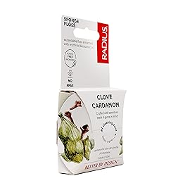 Radius Clove Cardamom Dental Floss 55 Yards Vegan & Non-Toxic Oral Care Boost & Designed to Help Fight Plaque Clear - Pack of 3