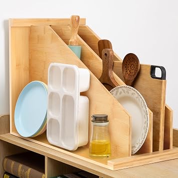 Upgraded Tray Dividers for Cabinets,15in Hx22in Dx12in W, Kitchen Cabinet Tray Divider for Pans, Lids, Pot And Pan, Cookie Sheet. with 3 Dividers,Keeping The Kitchen Organized(1)