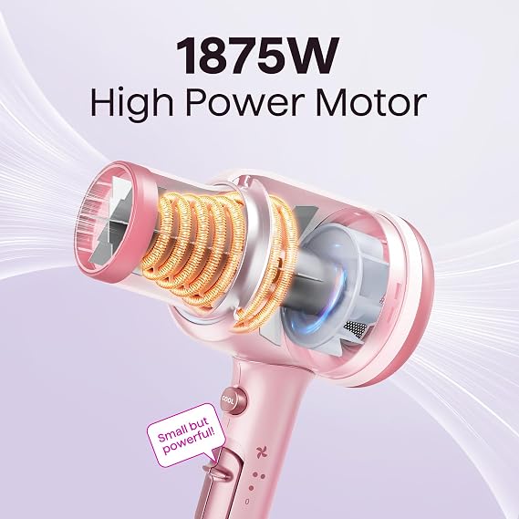 Wavytalk Blown Away onic Hair Dryer Pink, 1.7 Inch Wet to Straight Flat Iron