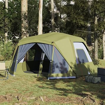 ZEYUAN Camping Tent 10-Person Green Blackout Fabric Waterproof,Waterproof Family Tent With Bedroom,Lightweight Dome Tent For Outdoor Garden Backpacking Hiking