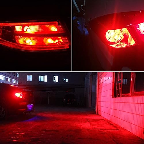 Miniatura 6 de PHINLION 1156 Bombillas LED rojas de freno de 2800 lúmenes, súper brillantes, 3014 103-SMD BA15S 1003 1156 7506 Bombilla LED con proyector para