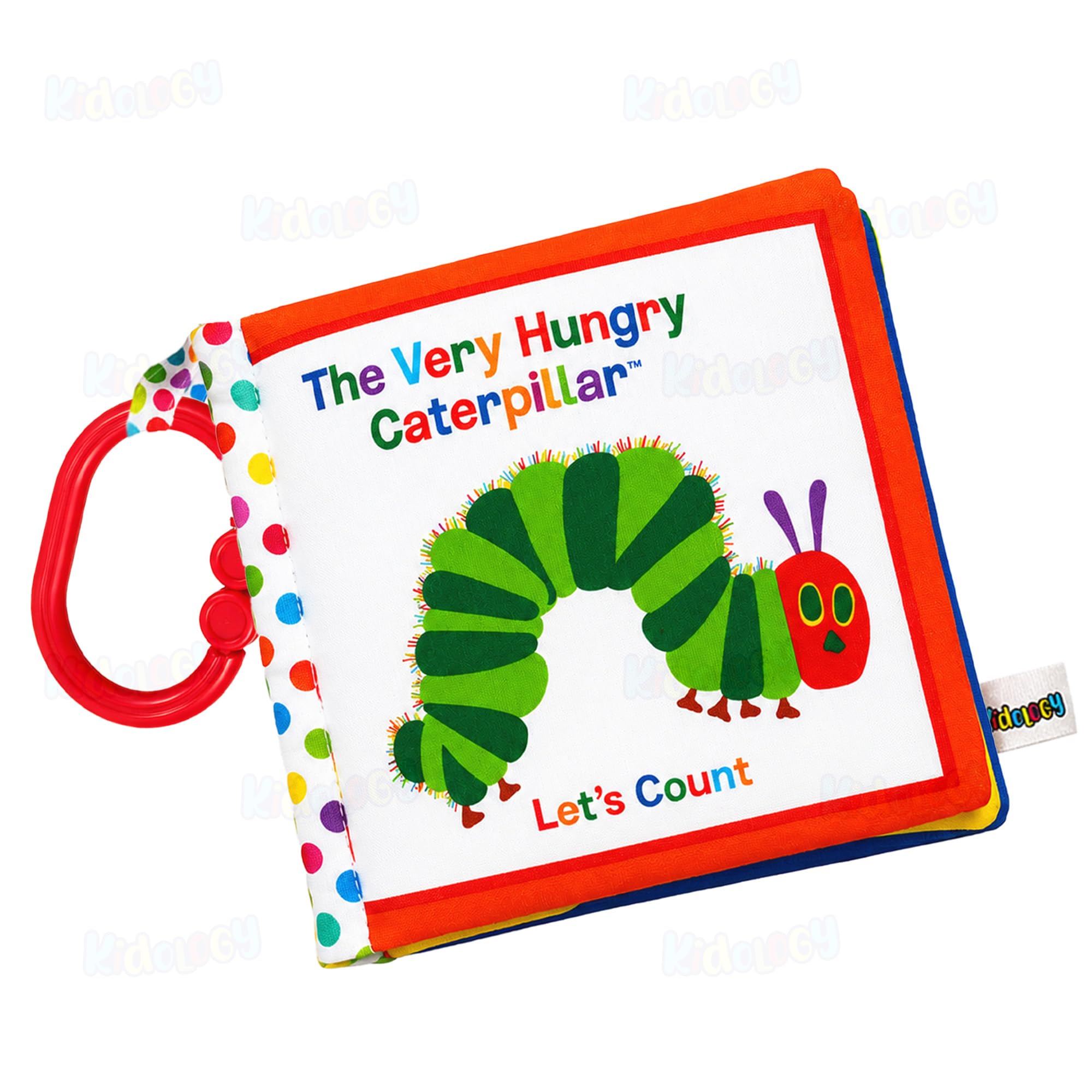Kidology Caterpillar Counting Cloth Book for Babies 0-3 Years | Builds Number Recognition & Sensory Intelligence | Crinkle Peek-a-Boo Teether Soft Book | Learning Gift Boys & Girls