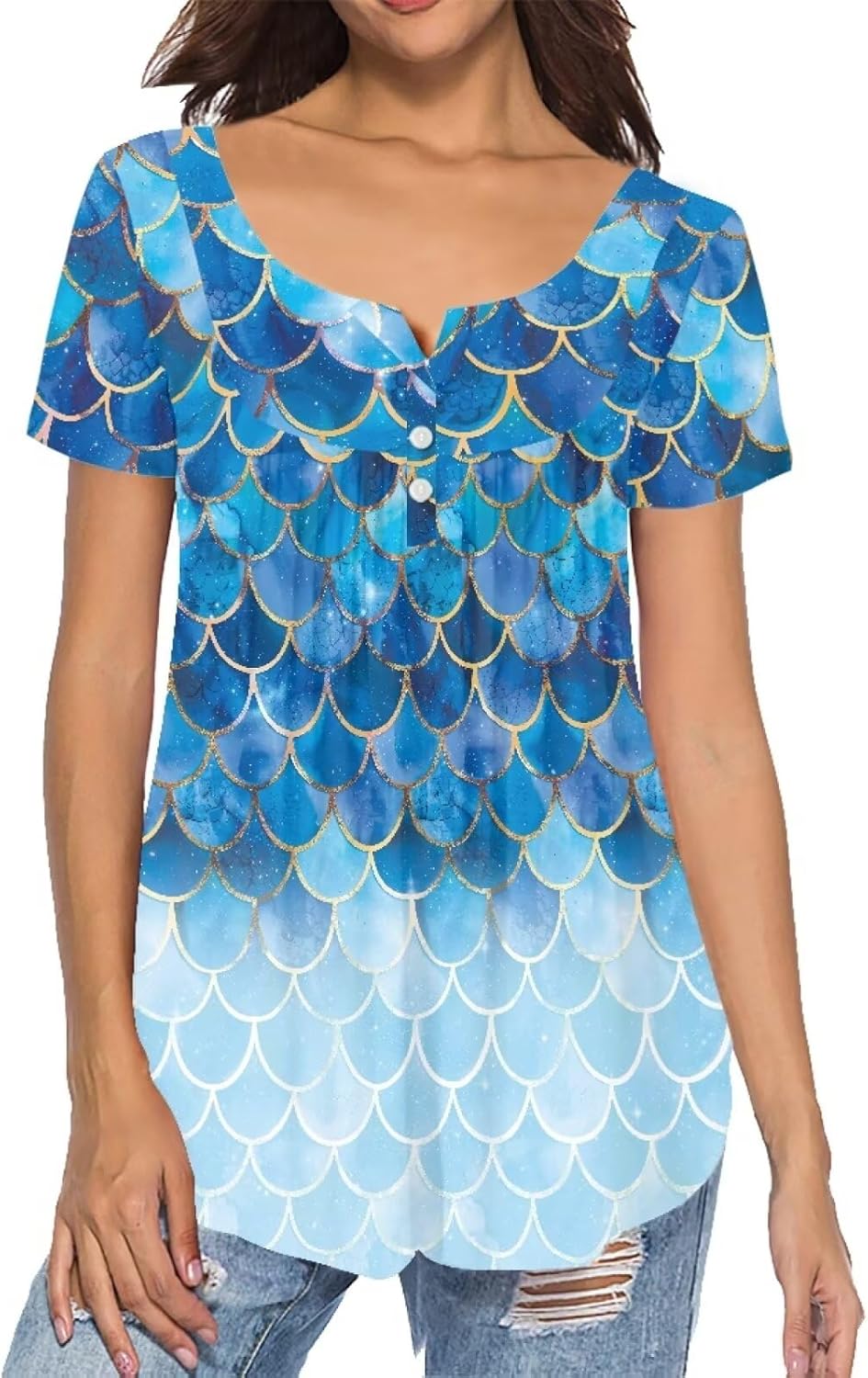 Forchrinse Pink Ladybug Causal V Neck T Shirt for Women Short Sleeve Tops Tunic Blouses Fashion Summer Top Shirts Plus Size