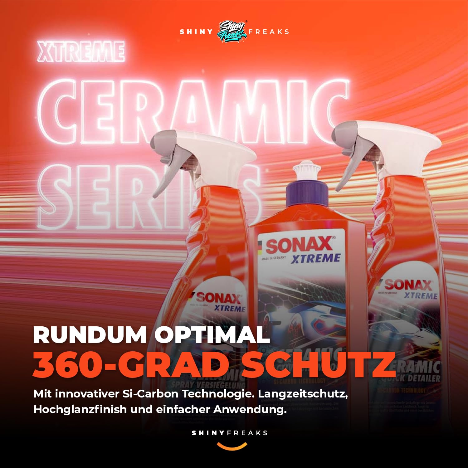 Auto Glasreiniger und Versiegelung Set: SONAX XTREME Ceramic ScheibenKlar 2in1 Glasversieglung 750ml + 2x Glasreinigungstücher | Scheibenreiniger Außen mit Abperleffekt für Autoscheiben