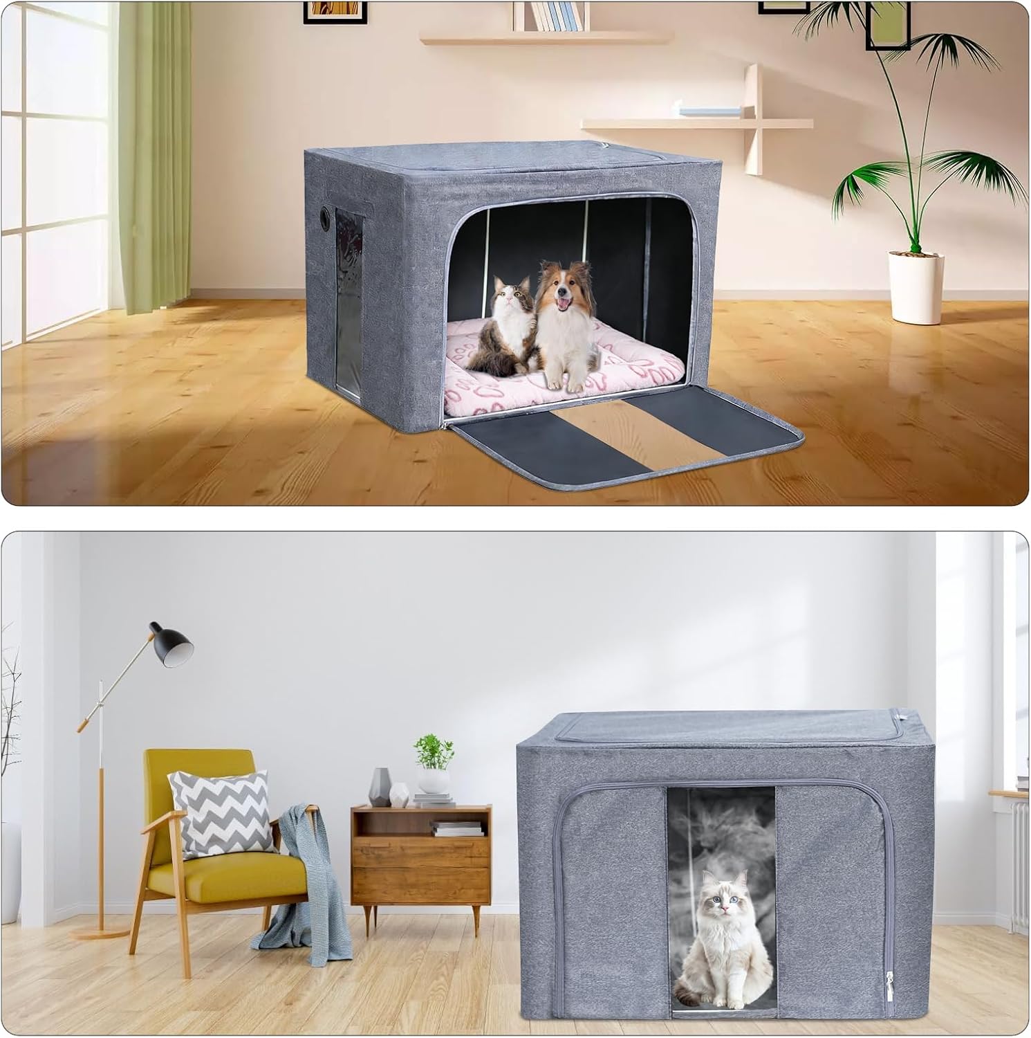 Puppy Incubator, Pet Atomization Oxygen Box, Incubator for Kitten and Puppies, Pet Nncubator with Nebulization Kit and Pets Blanket 100L