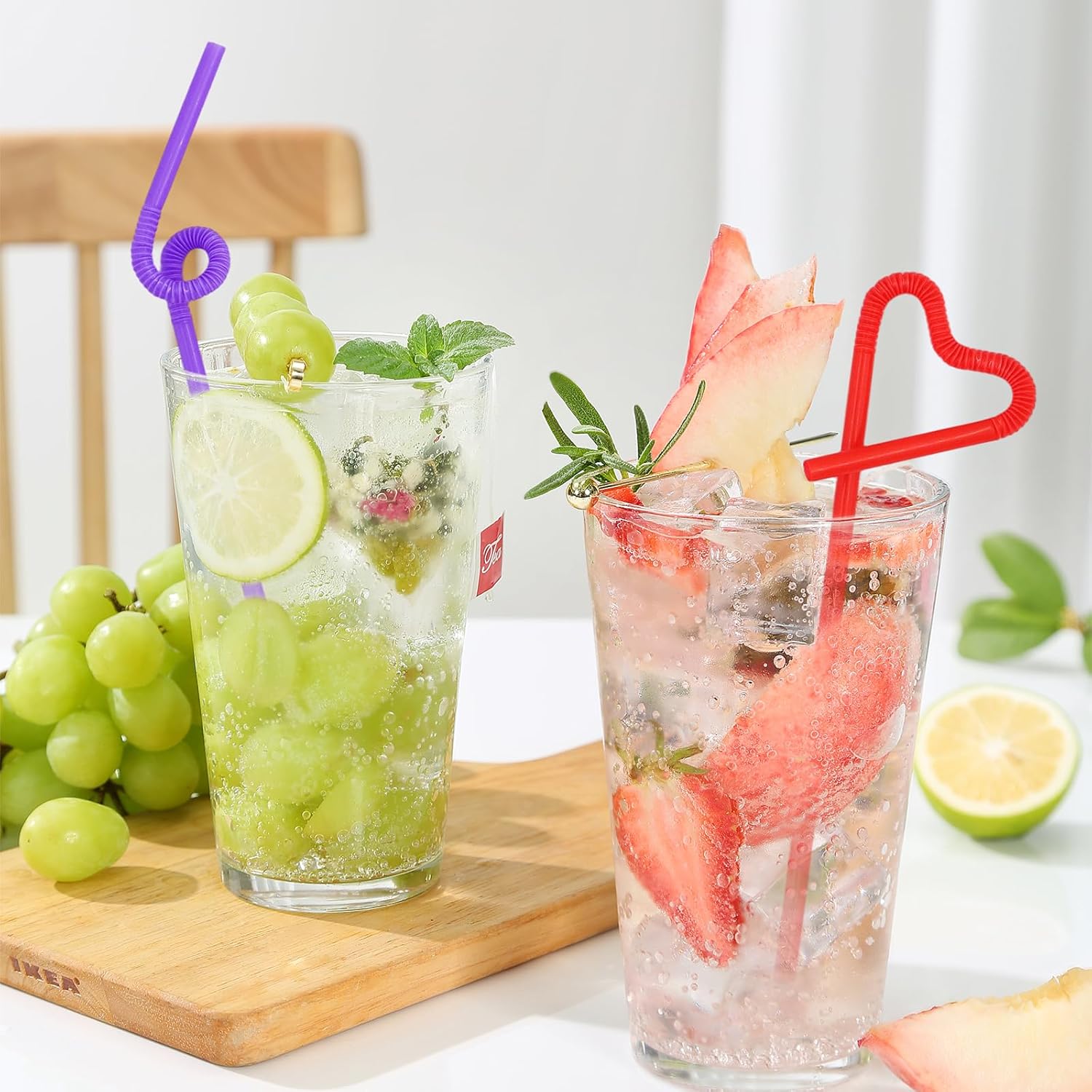 600 PCS Individually Wrapped Extra Long Colorful Drinking Straws, Disposable Plastic Straws 12.8 in Length, 0.2 in Diameter BPA Free Bulk Straws for Juice, Soda, Smoothies and Party Drinks
