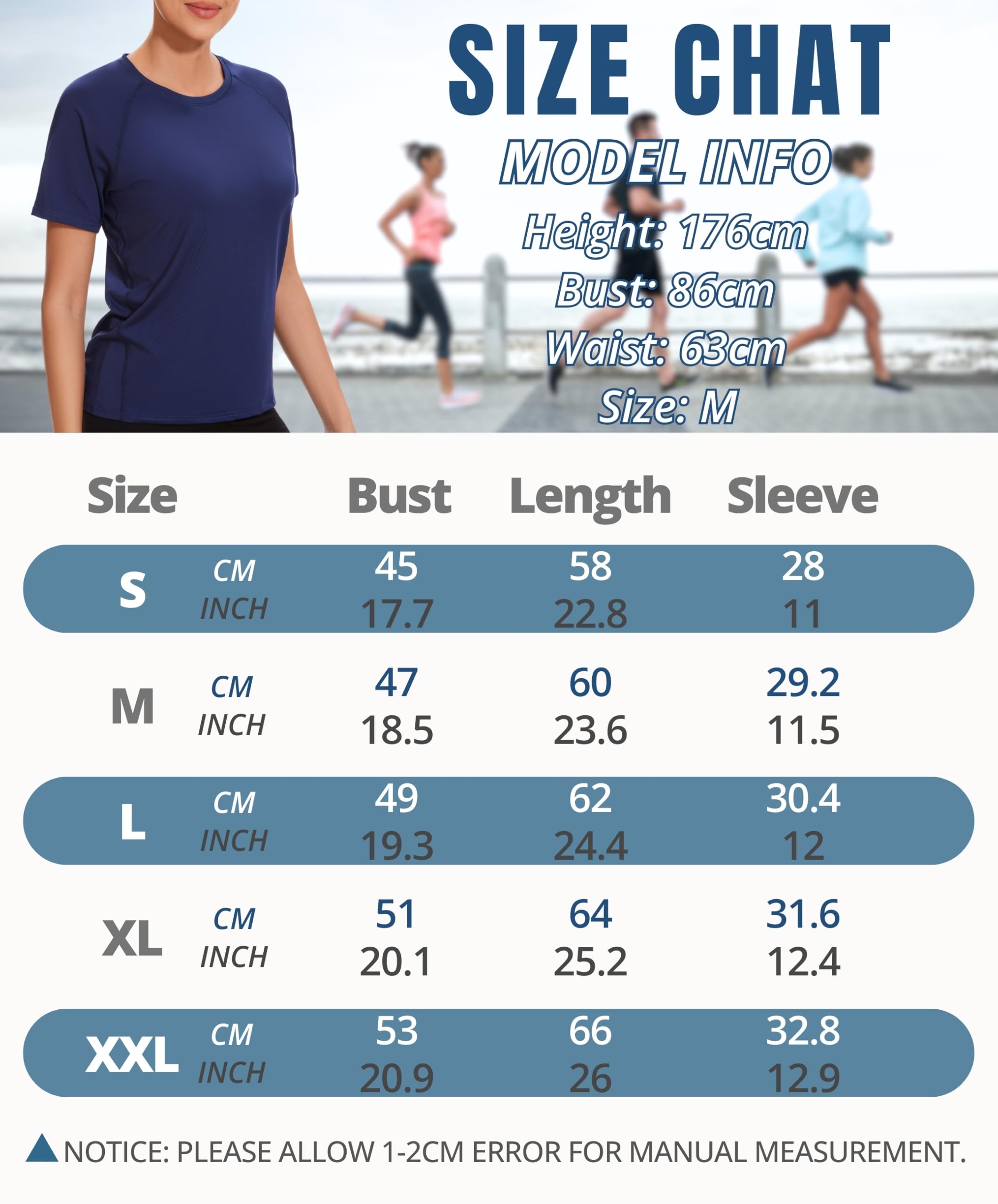 AMZSPORT Camiseta Deporte Mujer Top Running Fitness Manga Corta