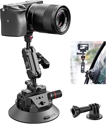 ULANZI SC-02 Suction Mount 4.5'', Magic Arm Bracket for DSLR - best streaming camera mounts
