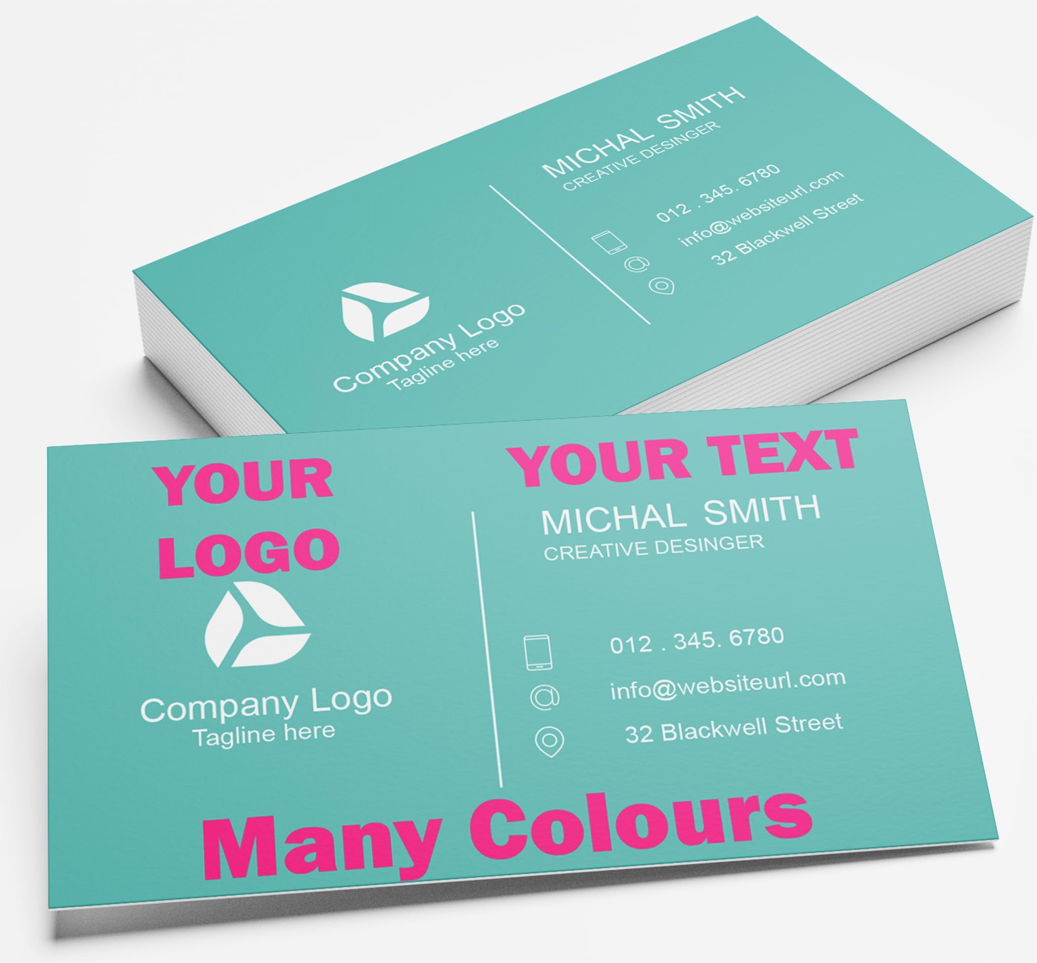 Hippowarehouse Business Cards Personalised Your Text Double Sided Printing Custom 40 Cards 300gsm Premium