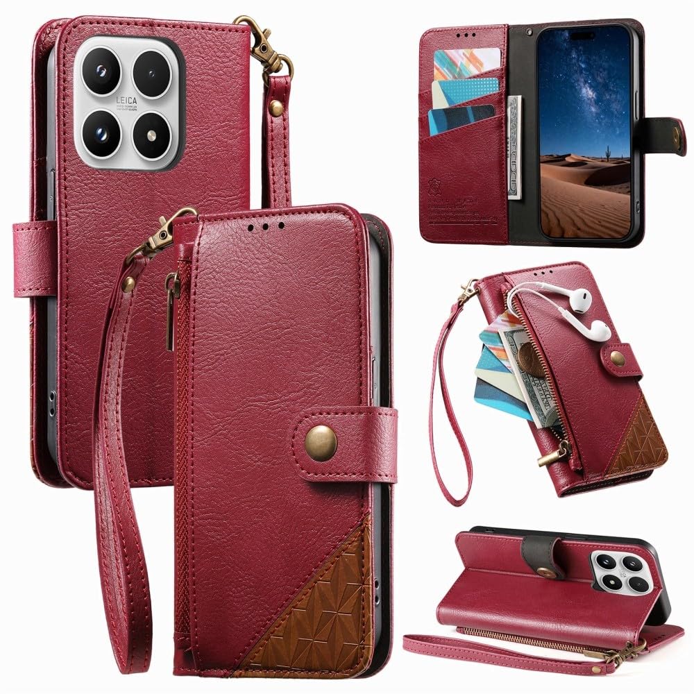 Funda Xiaomi POCO C85 4G con cremallera cartera solapa magnética y protector 7