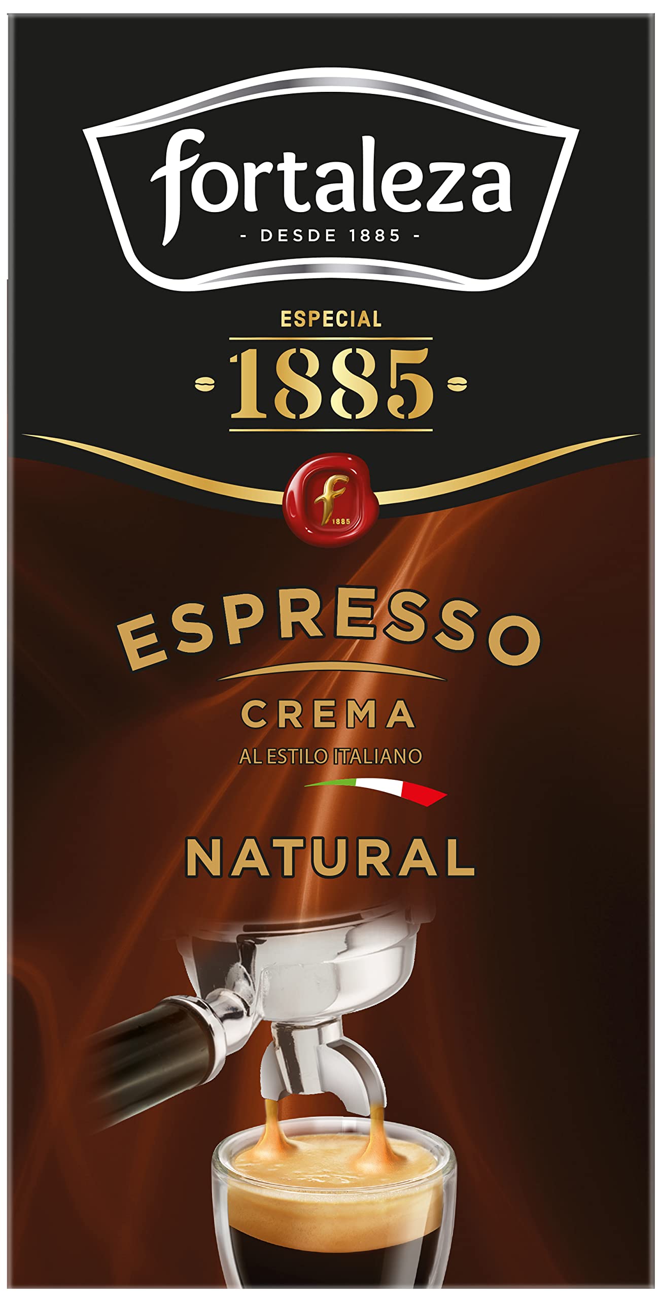 CAFÉ FORTALEZA Café Molido Espresso Natural Intensidad Media 100% Arábica - Pack 8 unidades Total 2 Kg