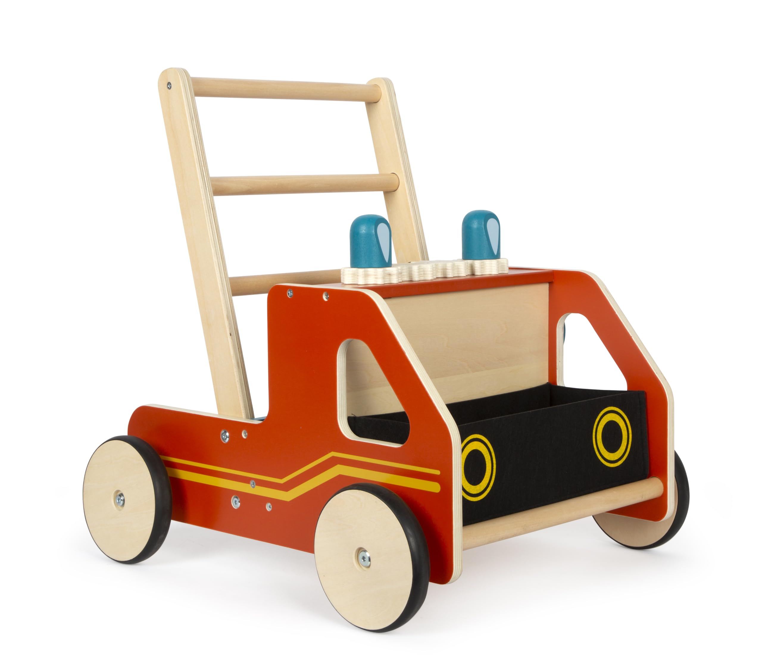 COIL Carrello Scala In Legno Fai Da Te – Passeggino Giocattolo Con Ruota Anteriore Girevole, Decorazione Da Giardino (Piccolo)