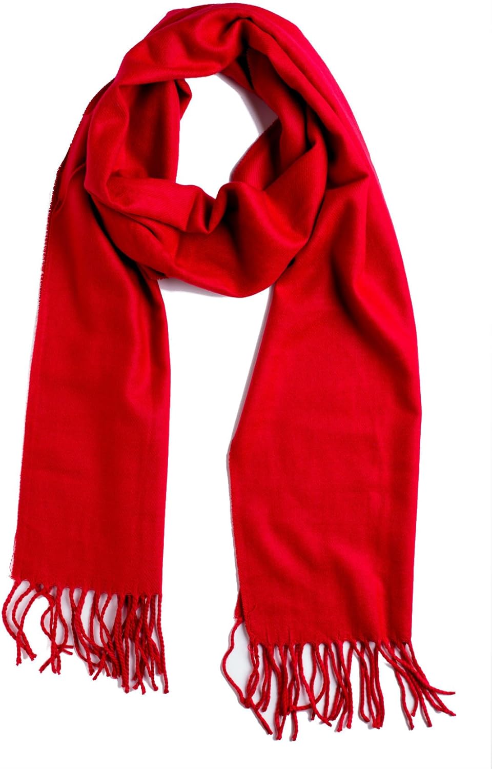 Plum Feathers Winter Scarf Shawl with Cashmere Feel - Rich Solid Colors Winter Scarves and Wraps 72" x 12" - Image 2