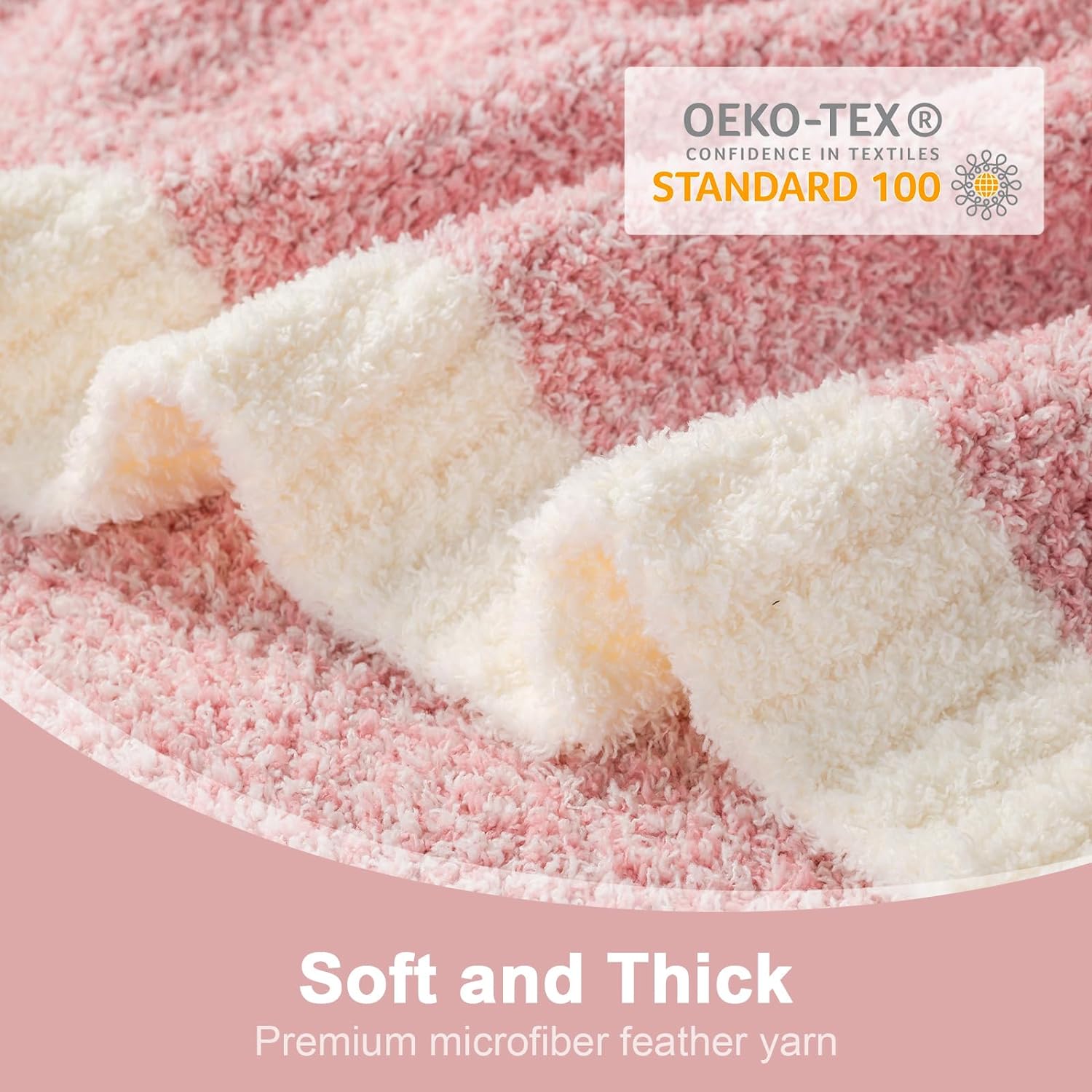 Snuggle Sac Pink Throw Blankets for Couch, Reversible Super Soft Warm Microfiber Blankets Cozy Knit Fuzzy Plush Lightweight Fluffy Throws for Sofa, Bed, Living Room, Heather Pink, 50 x 60 inches - Image 3