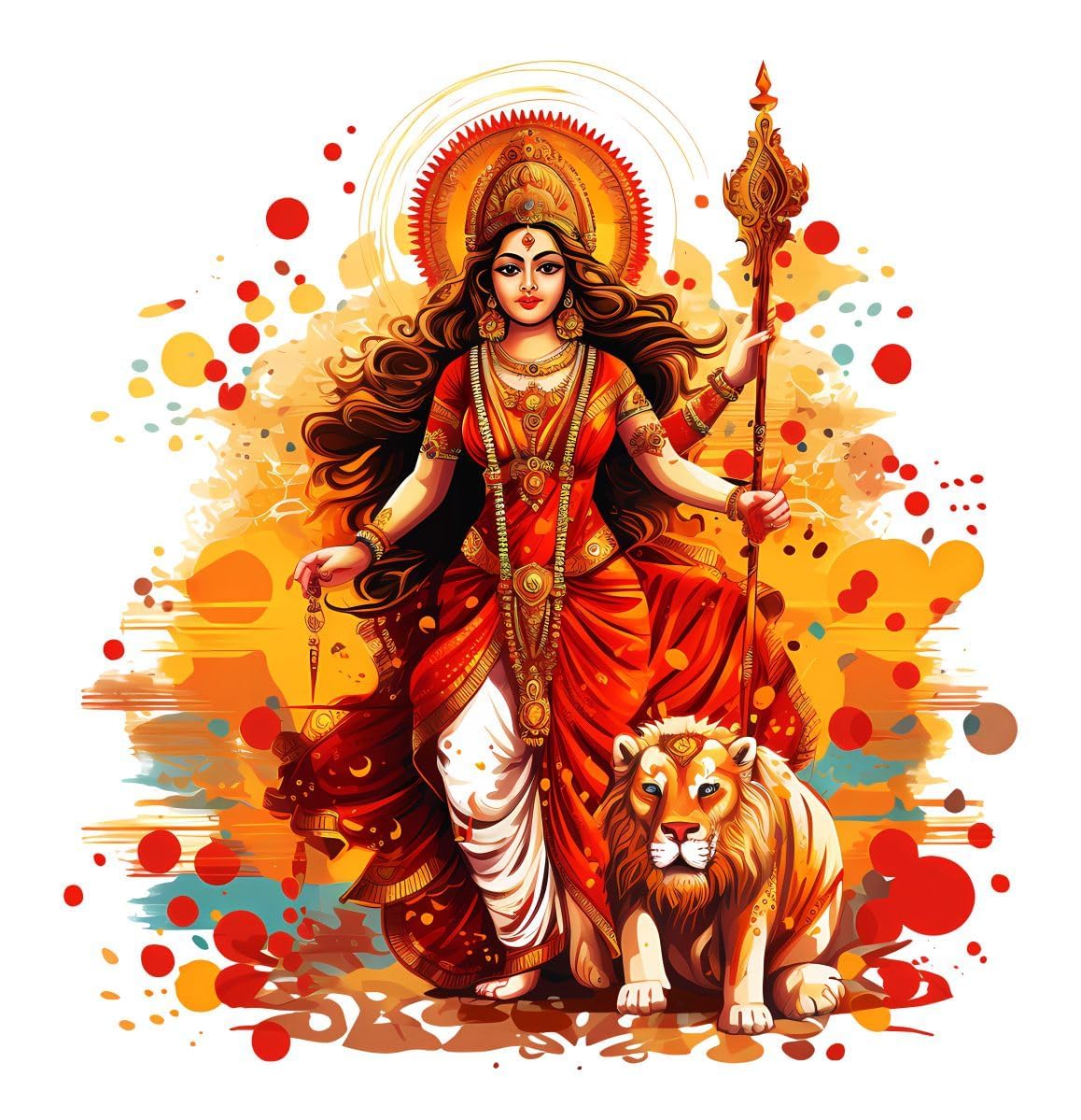 Decor Kraft Durga Maa Wall Sticker & Decal Vinyl Sticker 50 cm x 46 cm,Multicolour-image-11